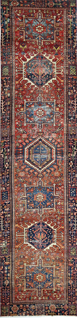 Handmade Vintage Persian Hallway Runner | 422 x 101 cm | 13'10" x 3'4" - Najaf Rugs & Textile