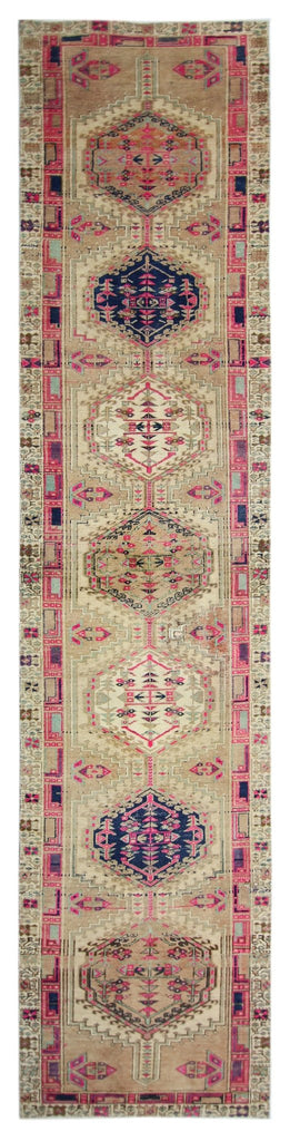 Handmade Vintage Persian Hallway Runner | 426 x 94 cm | 14' x 3'1" - Najaf Rugs & Textile