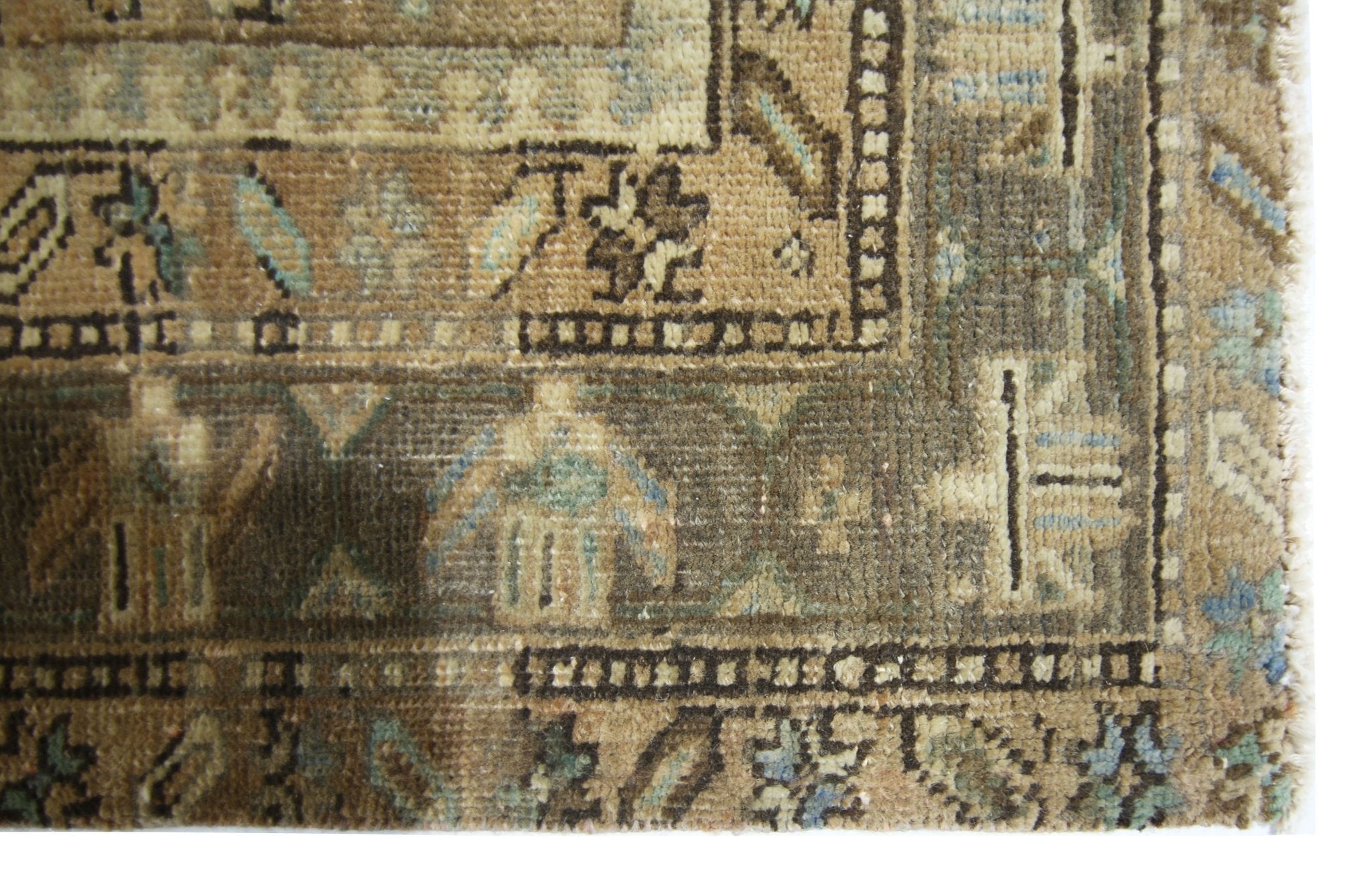 Handmade Vintage Persian Hallway Runner | 432 x 106 cm | 14'2" x 3'6" - Najaf Rugs & Textile