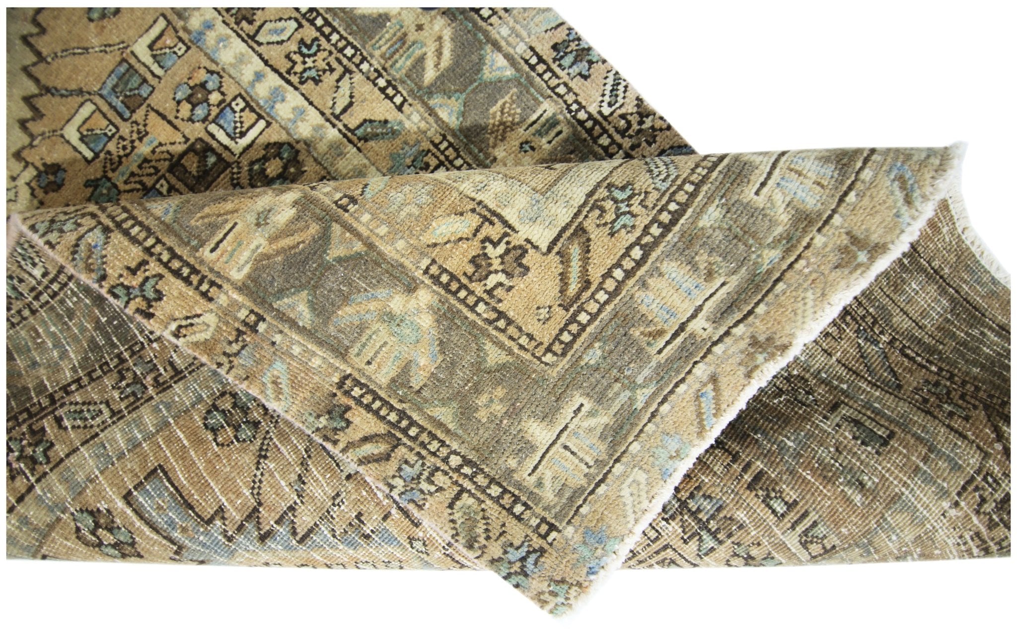 Handmade Vintage Persian Hallway Runner | 432 x 106 cm | 14'2" x 3'6" - Najaf Rugs & Textile