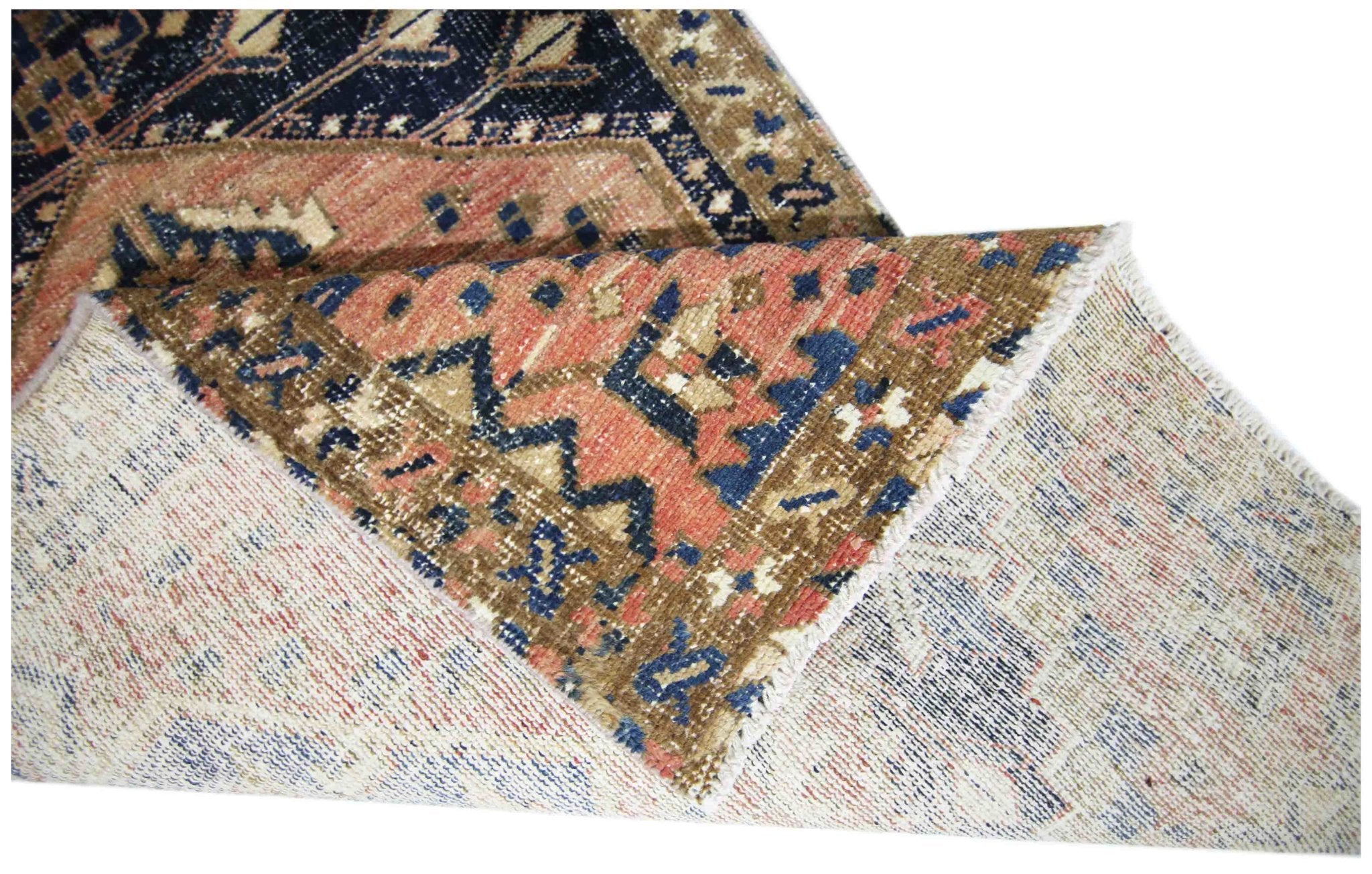 Handmade Vintage Persian Hallway Runner | 439 x 81 cm | 14'5" x 2'8" - Najaf Rugs & Textile