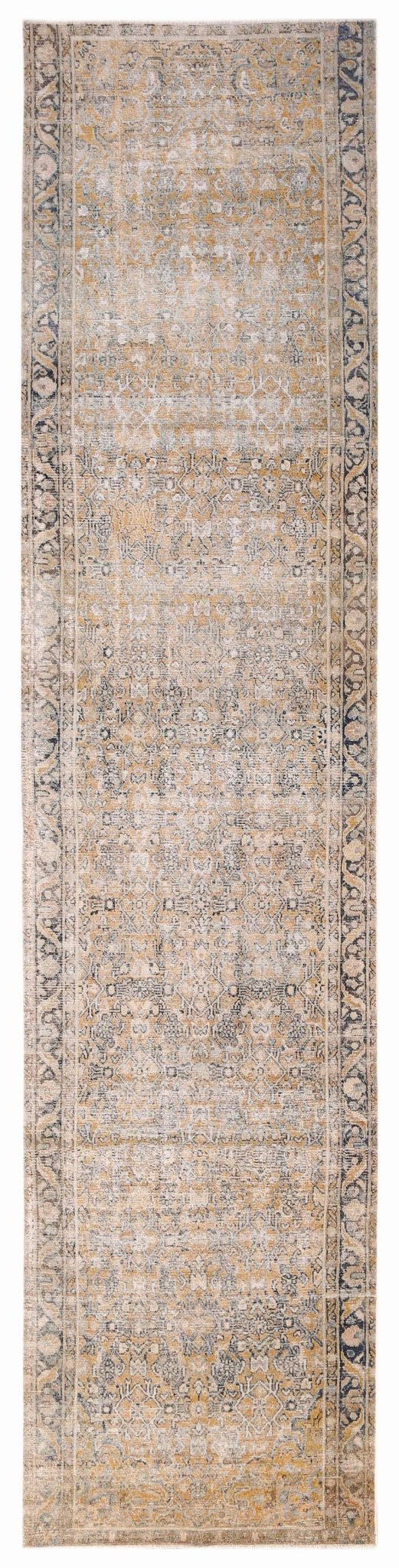 Handmade Vintage Persian Hallway Runner | 462 x 109 cm | 15'2" x 3'7" - Najaf Rugs & Textile