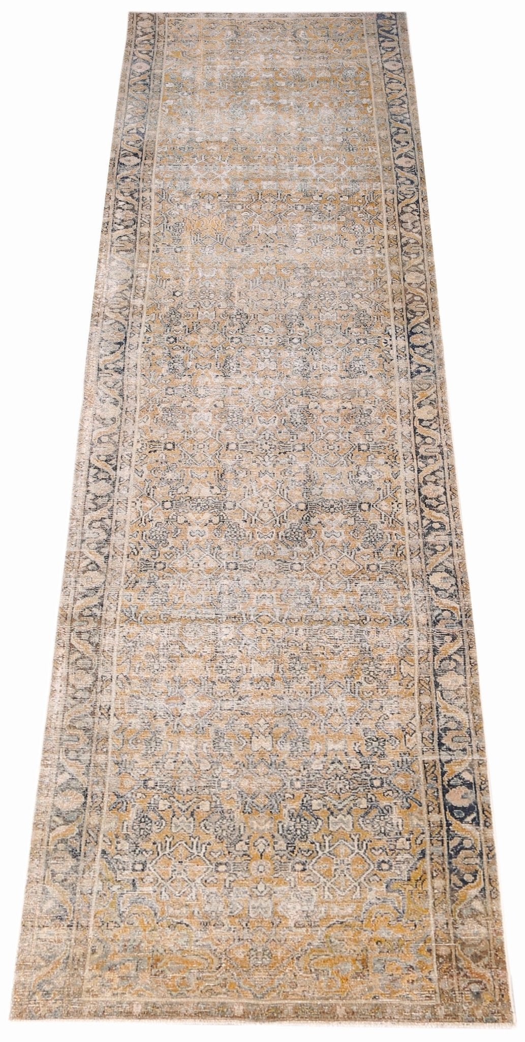 Handmade Vintage Persian Hallway Runner | 462 x 109 cm | 15'2" x 3'7" - Najaf Rugs & Textile