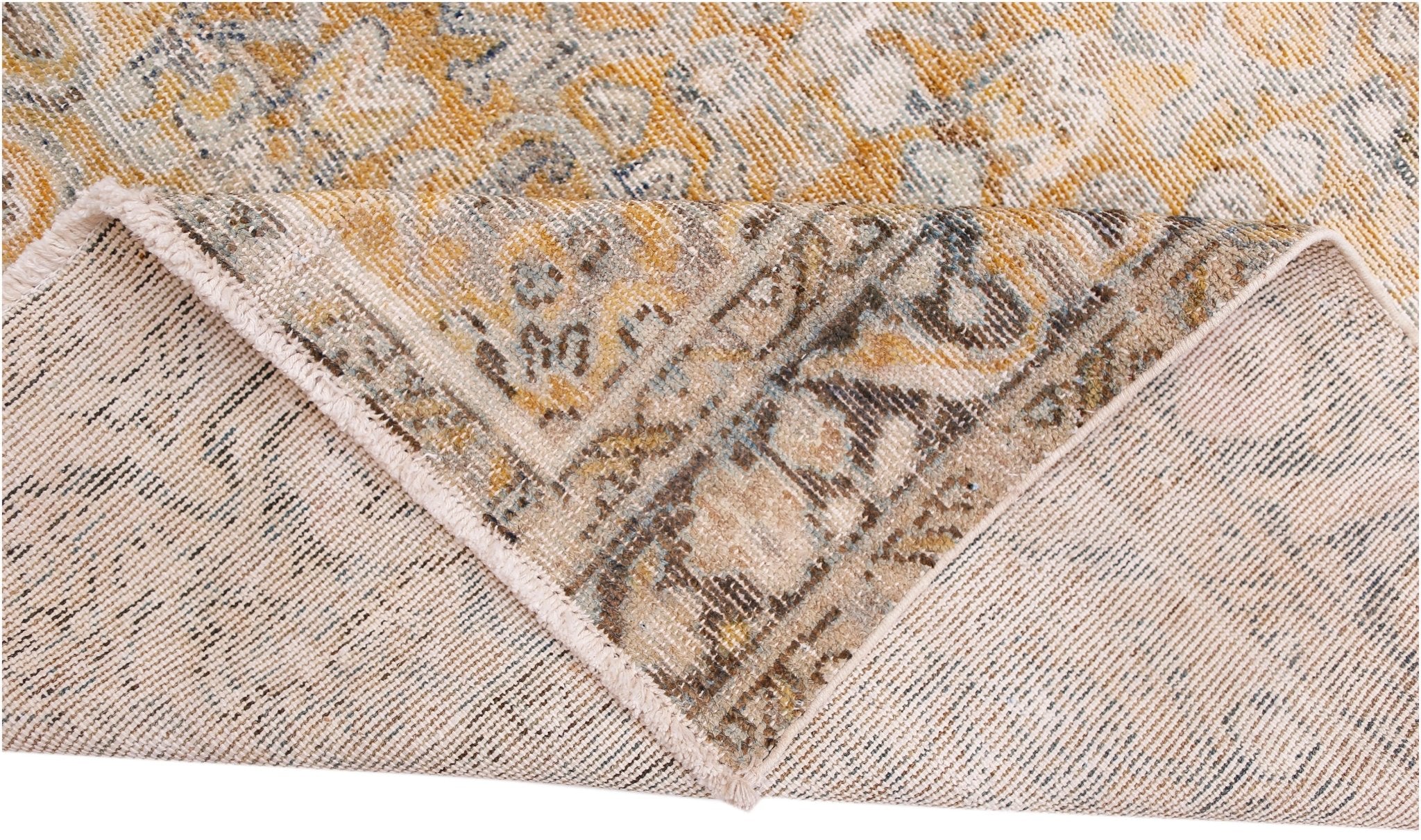 Handmade Vintage Persian Hallway Runner | 462 x 109 cm | 15'2" x 3'7" - Najaf Rugs & Textile