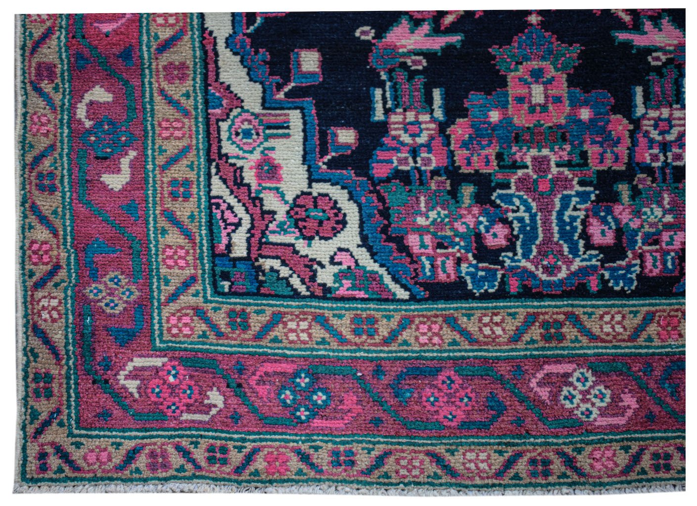 Handmade Vintage Persian Hamadan Hallway Runner | 288 x 99 cm | 9'6" x 3'3" - Najaf Rugs & Textile