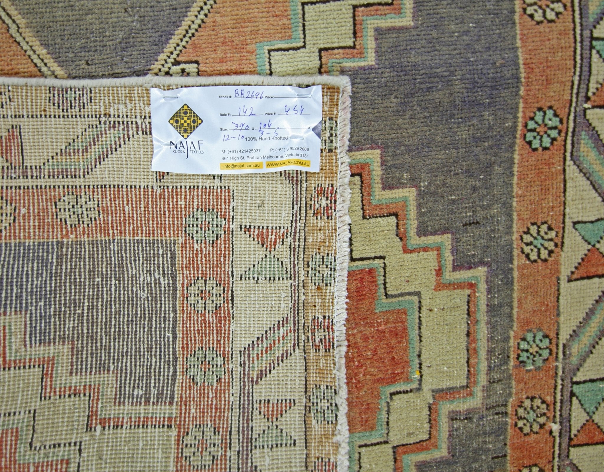 Handmade Vintage Persian Hamadan Hallway Runner | 390 x 104 cm | 12'10" x 3'5" - Najaf Rugs & Textile
