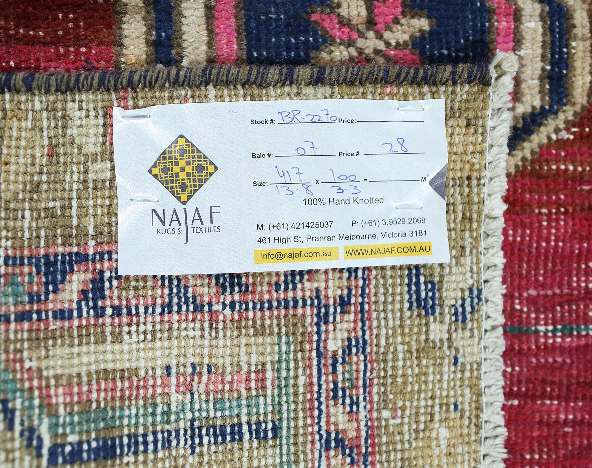 Handmade Vintage Persian Hamadan Hallway Runner | 417 x 100 cm | 13'8" x 3'3" - Najaf Rugs & Textile