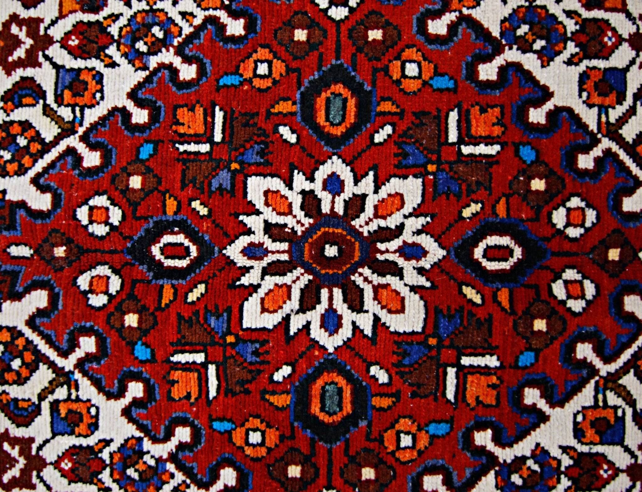 Handmade Vintage Persian Hamadan Rug | 165 x 103 cm | 5'5" x 3'5" - Najaf Rugs & Textile
