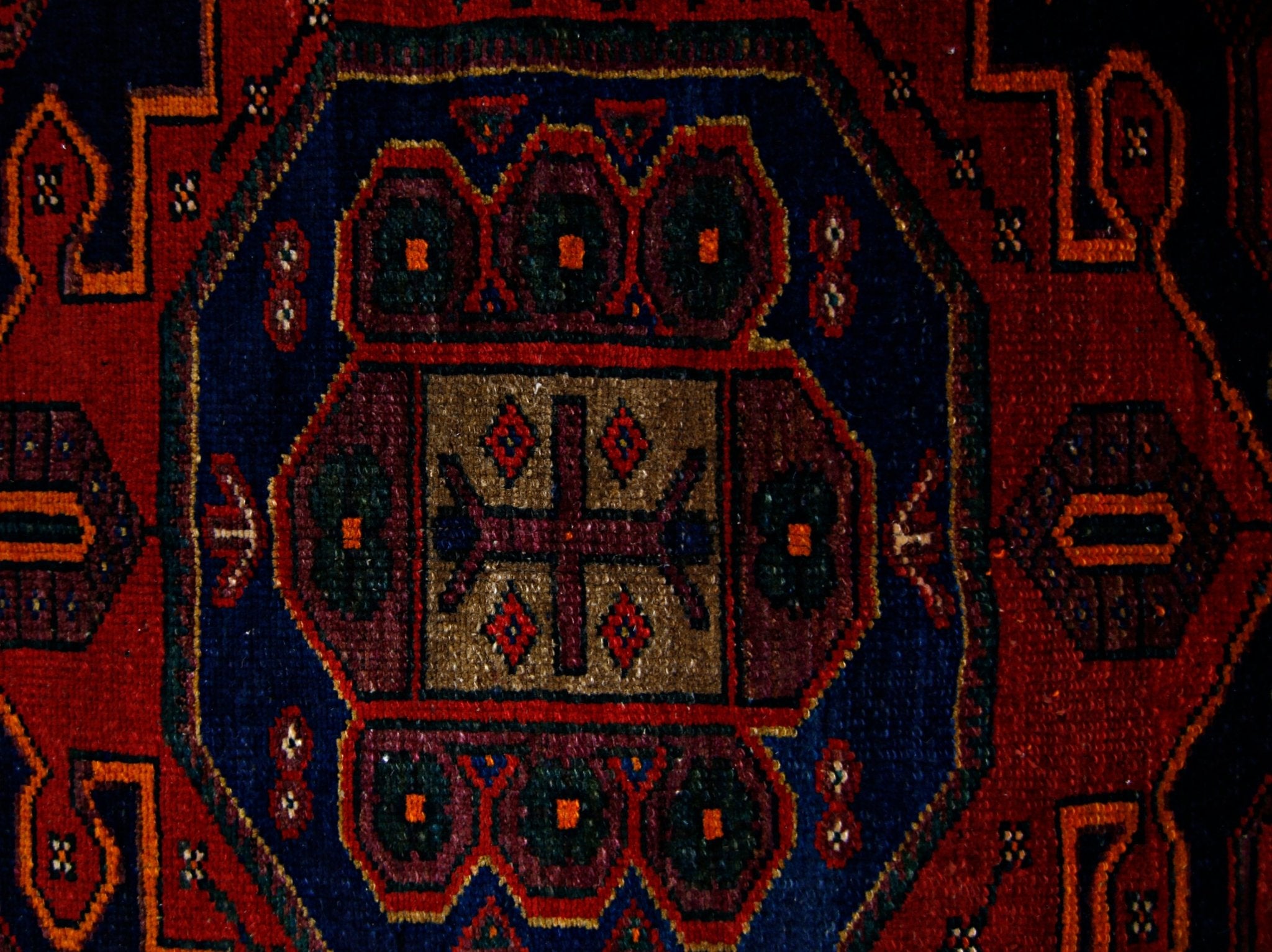 Handmade Vintage Persian Hamadan Rug | 191 x 133 cm | 6'3" x 4'5" - Najaf Rugs & Textile