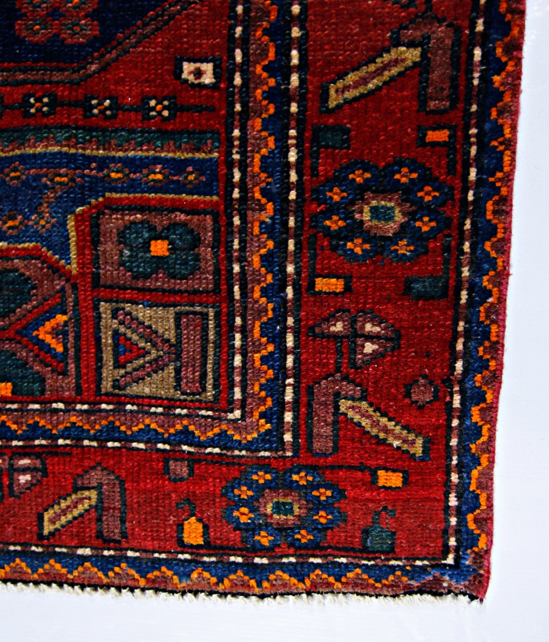 Handmade Vintage Persian Hamadan Rug | 191 x 133 cm | 6'3" x 4'5" - Najaf Rugs & Textile