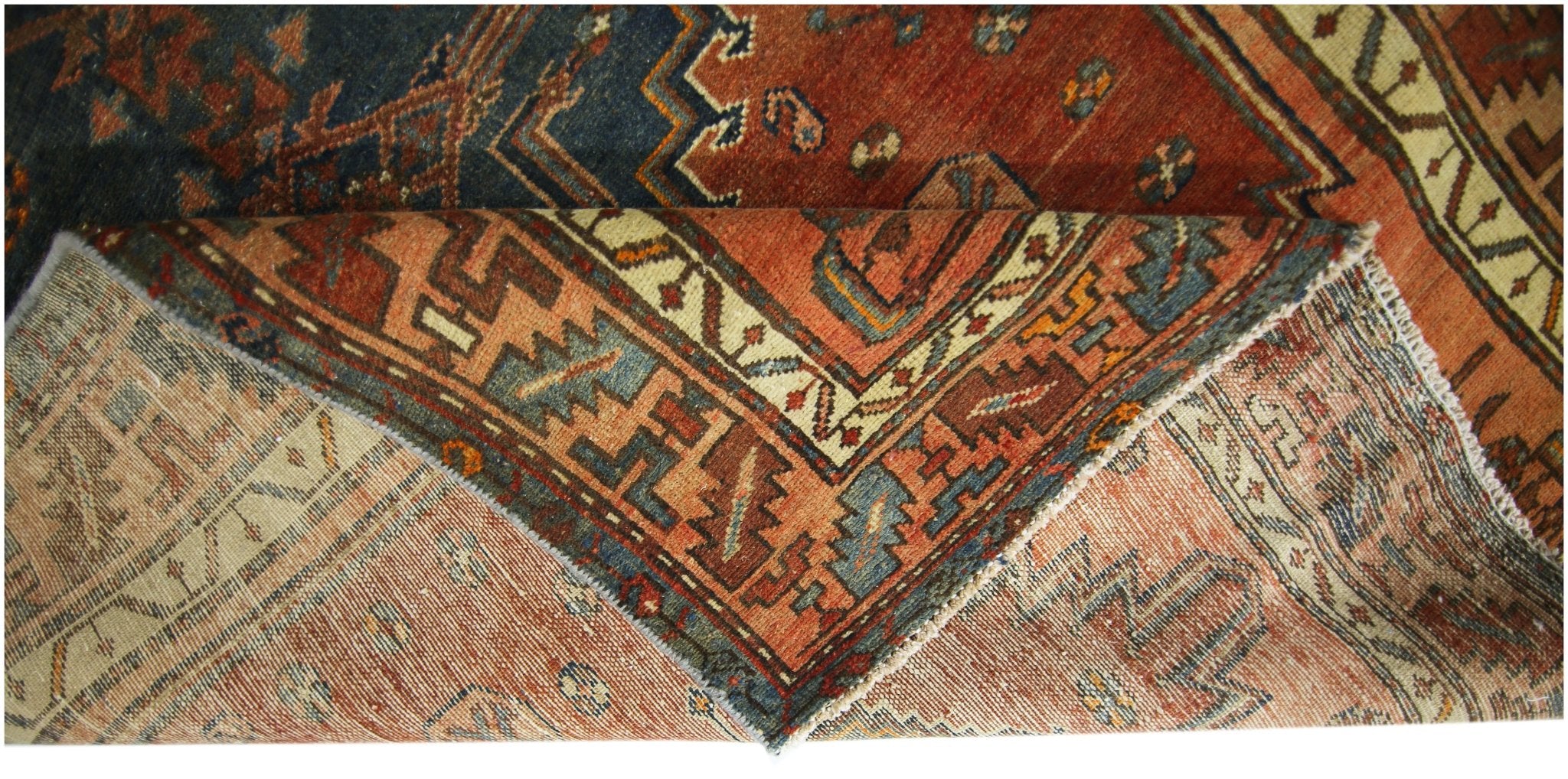 Handmade Vintage Persian Hamadan Rug | 197 x 120 cm | 6'6" x 3'11" - Najaf Rugs & Textile