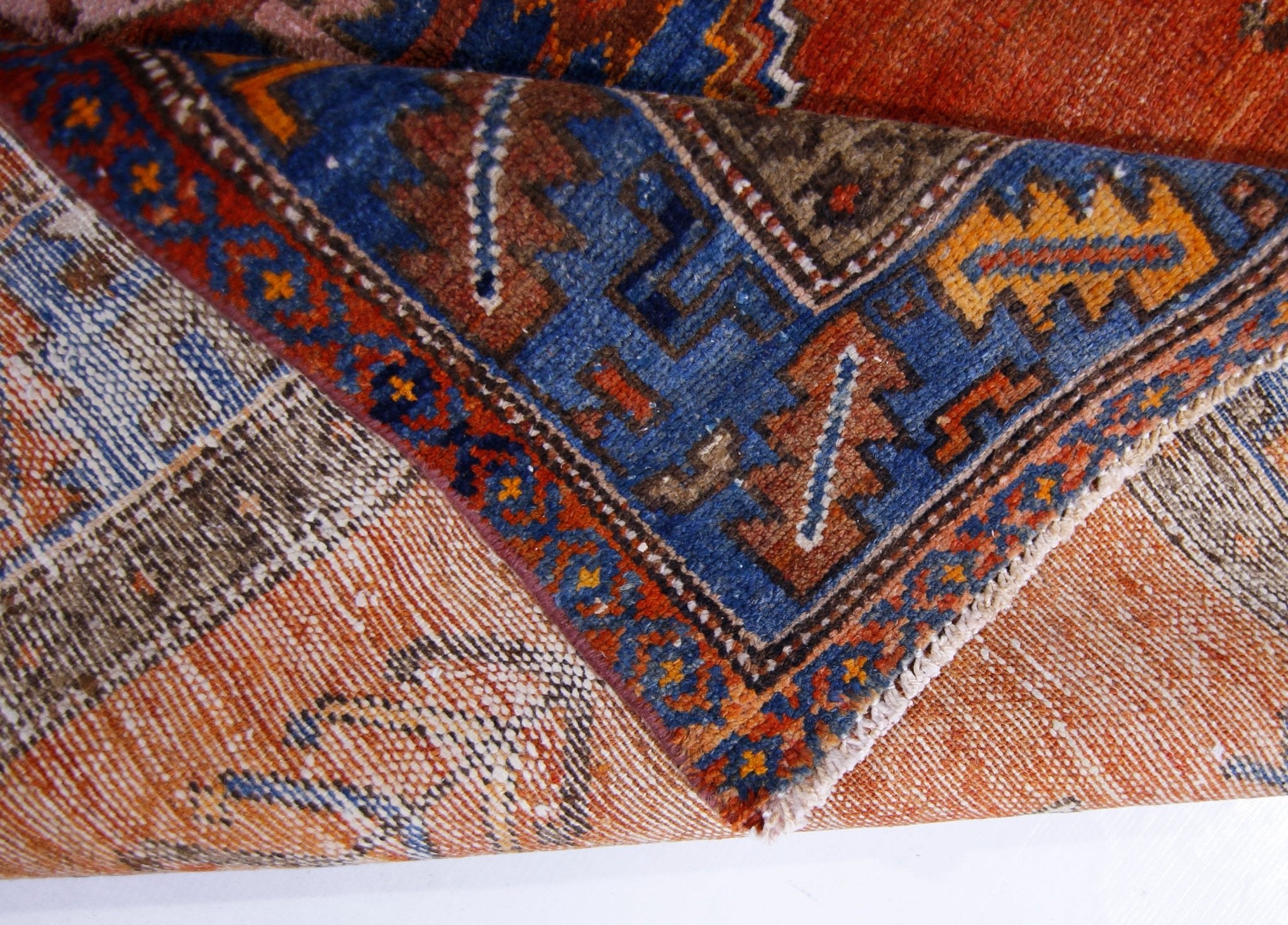 Handmade Vintage Persian Hamadan Rug | 200 x 124 cm | 6'7" x 4'1" - Najaf Rugs & Textile