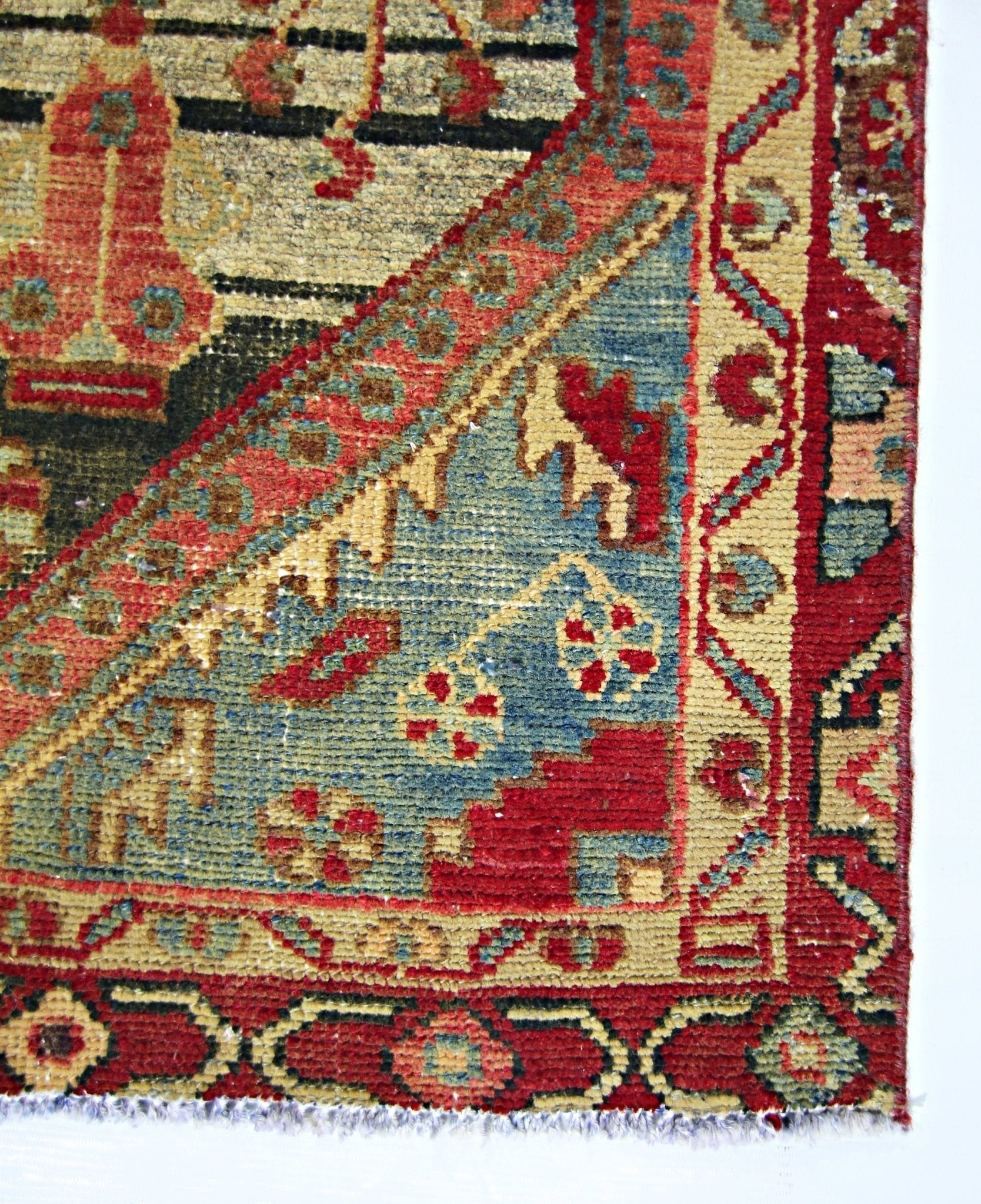 Handmade Vintage Persian Hamadan Rug | 202 x 123 cm | 6'7" x 4' - Najaf Rugs & Textile