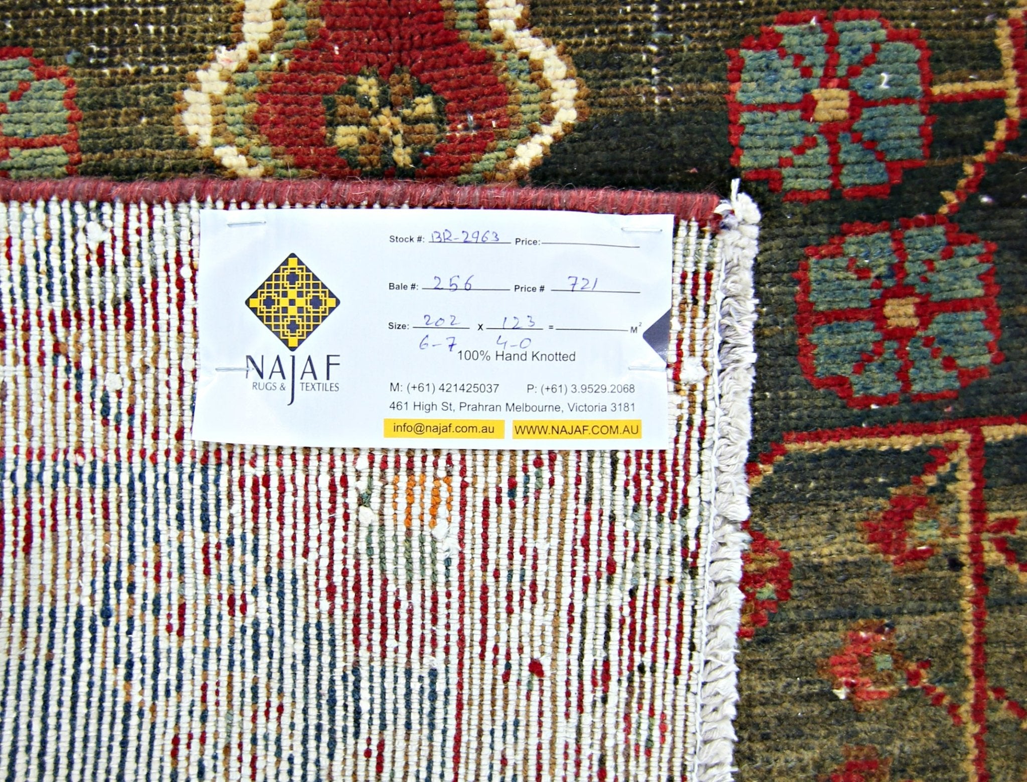 Handmade Vintage Persian Hamadan Rug | 202 x 123 cm | 6'7" x 4' - Najaf Rugs & Textile