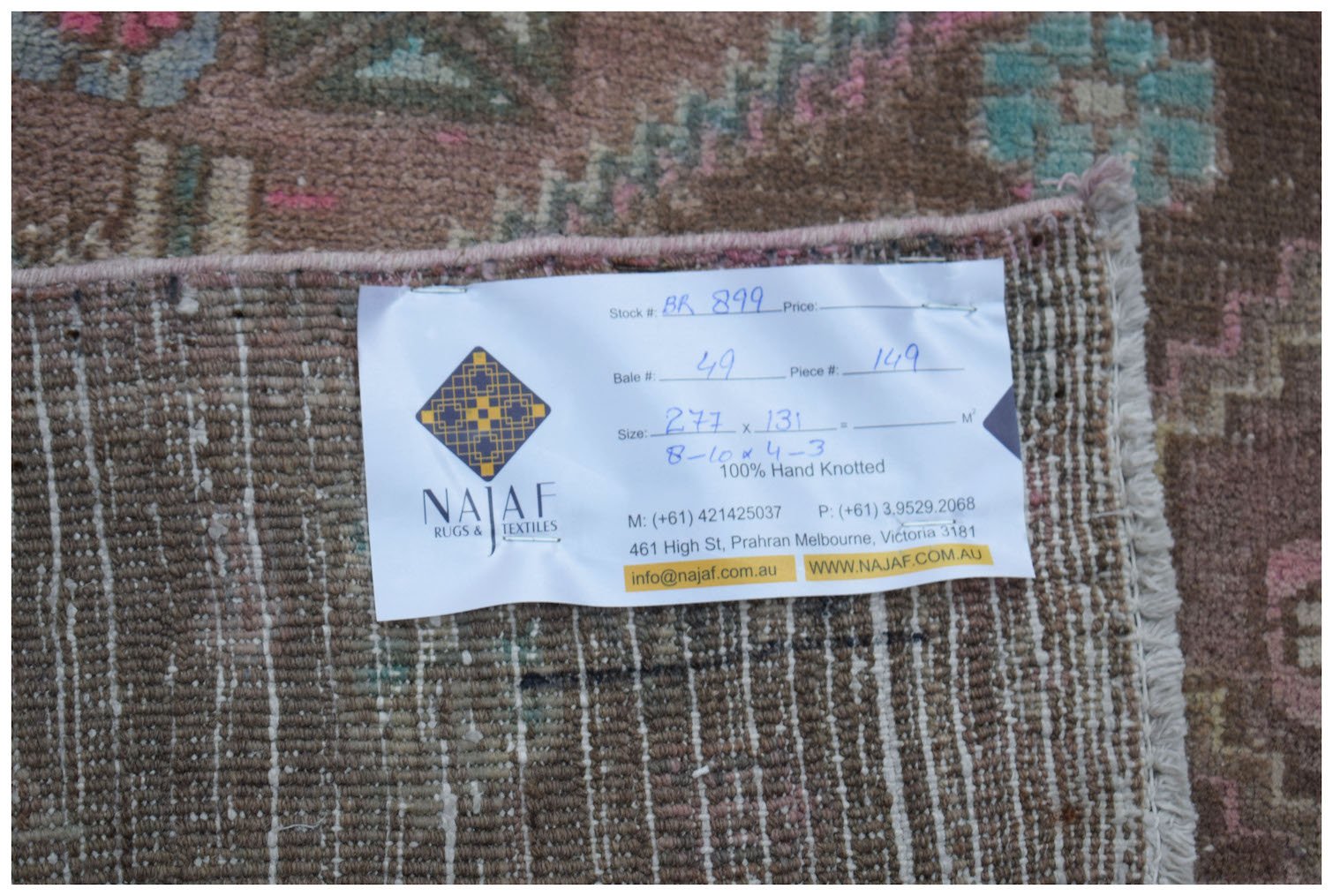 Handmade Vintage Persian Hamadan Rug | 270 x 131 cm | 8'10" x 4'3" - Najaf Rugs & Textile