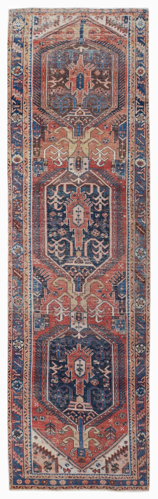 Handmade Vintage Persian Hamadan Rug | 310 x 94 cm | 10'2" x 3'1" - Najaf Rugs & Textile