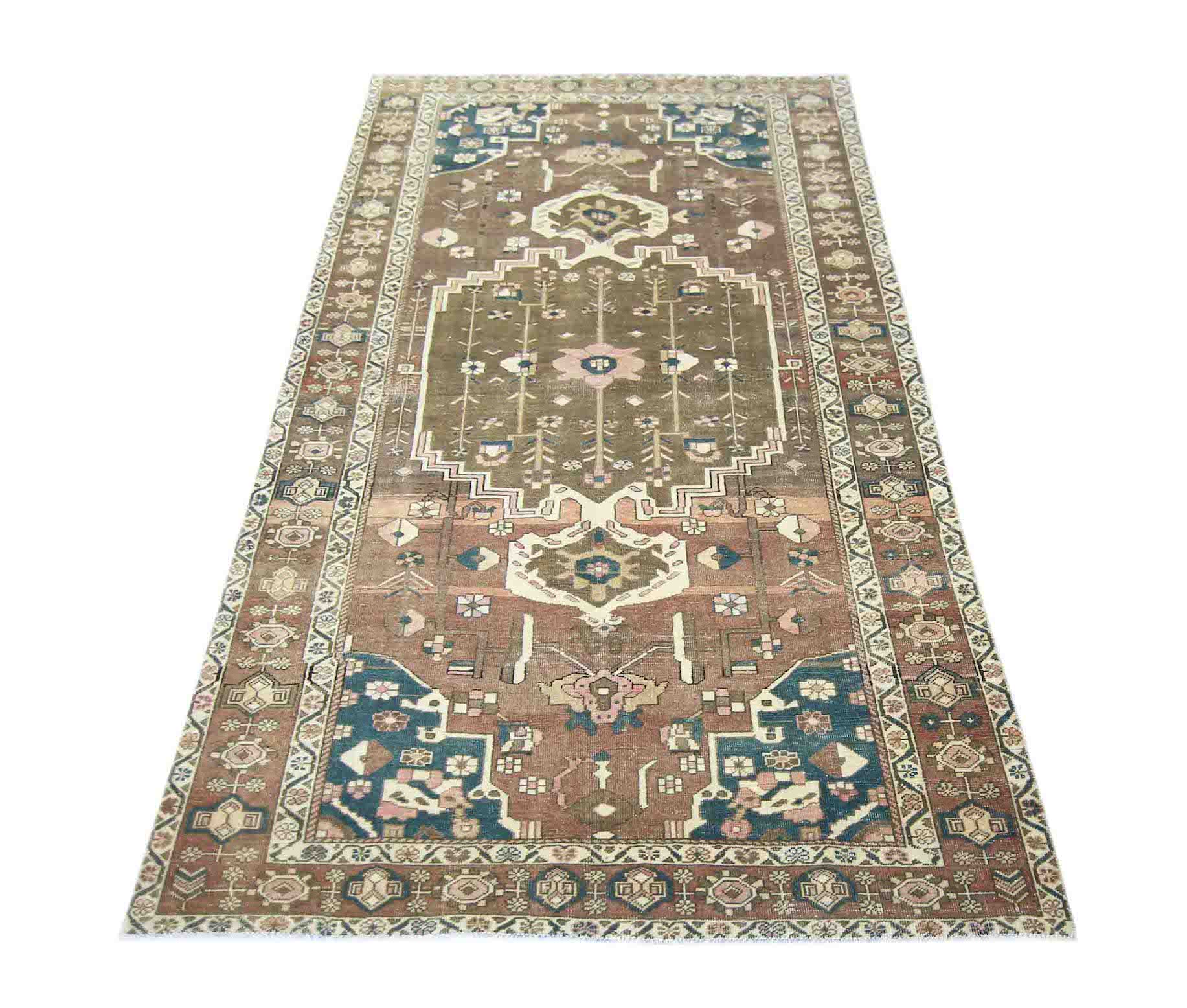 Handmade Vintage Persian Hamadan Rug | 319 x 176 cm | 10'6" x 5'9" - Najaf Rugs & Textile