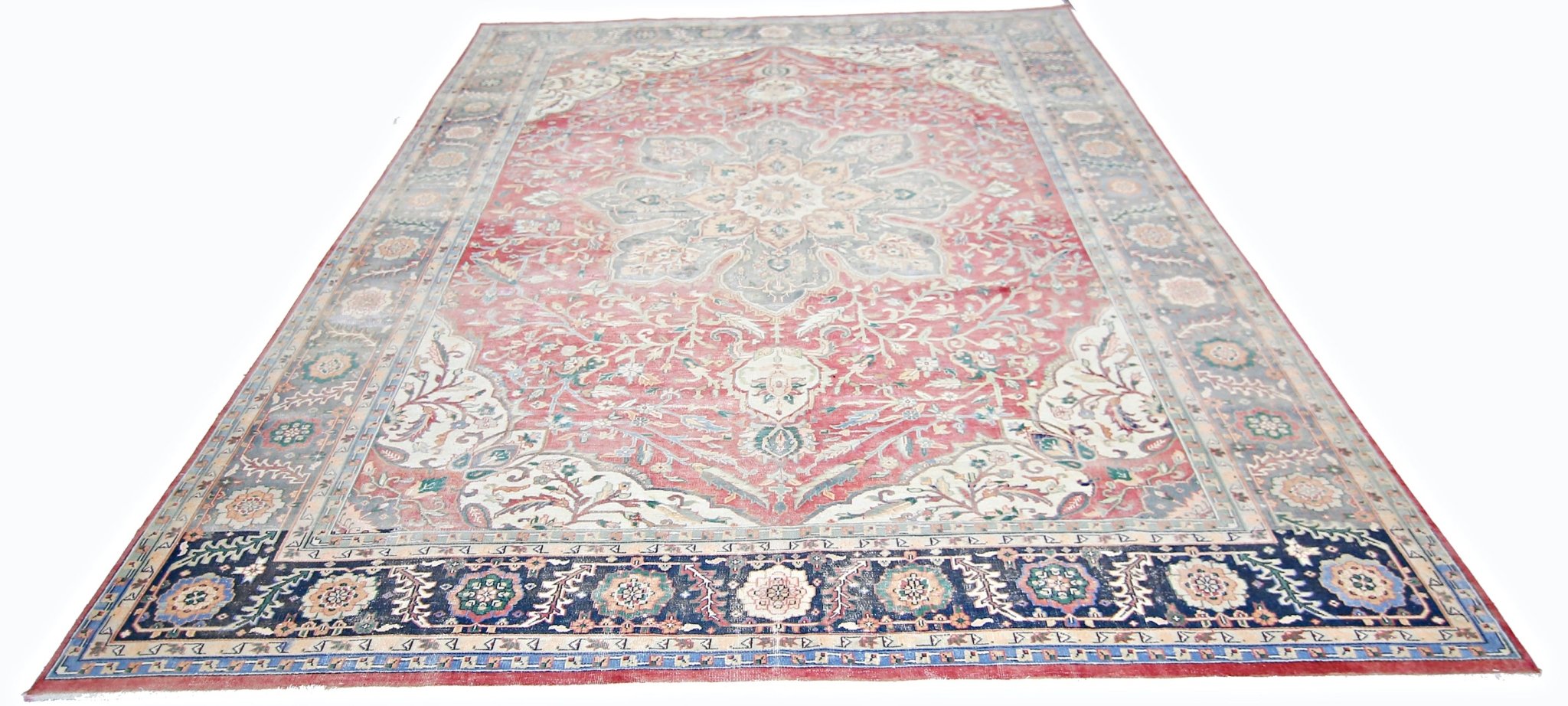 Handmade Vintage Persian Heriz Ahar Rug | 330 x 258 cm | 10'10" x 8'3" - Najaf Rugs & Textile