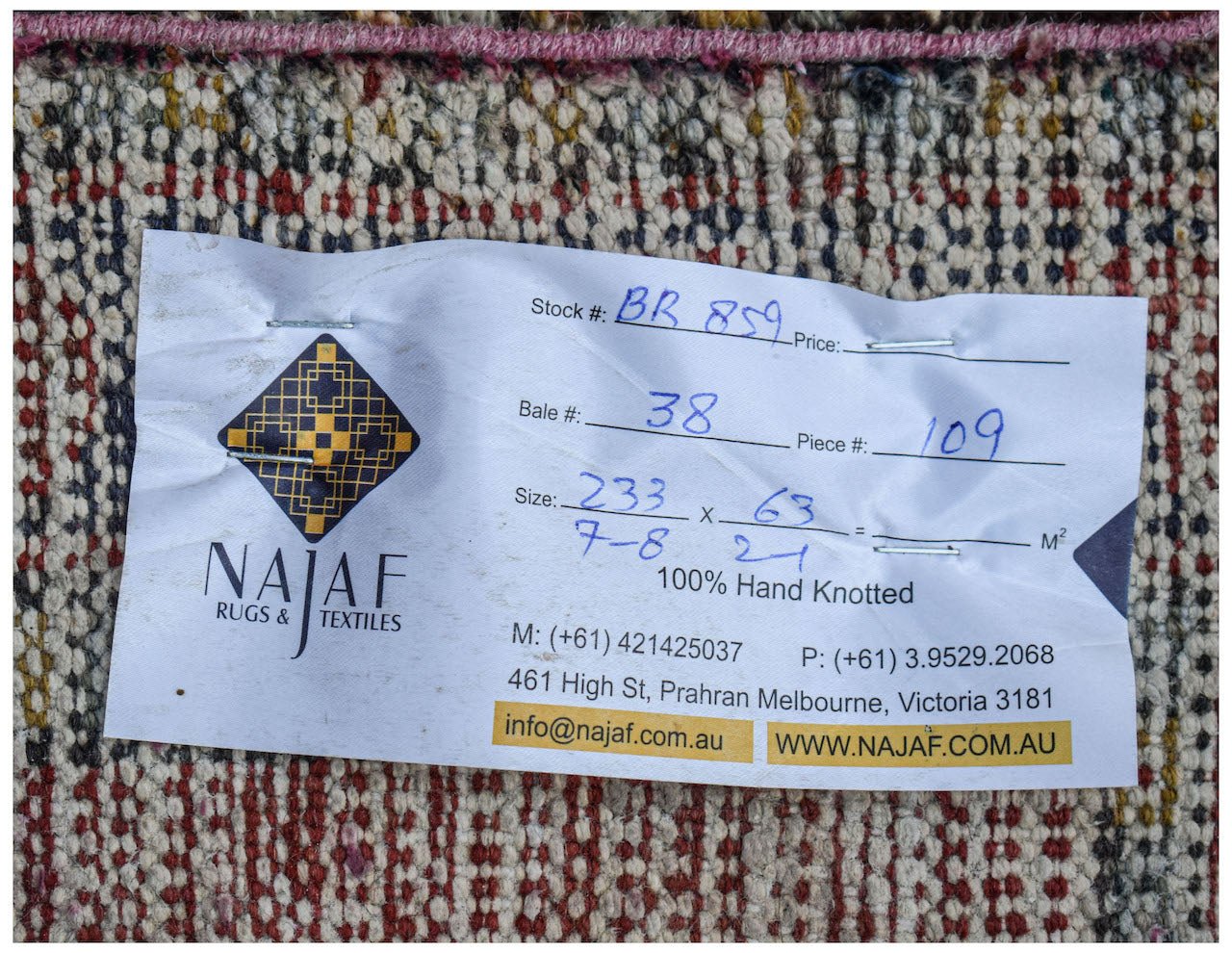 Handmade Vintage Persian Heriz Karaja Hallway Runner | 233 x 63 cm | 7'8" x 2'1" - Najaf Rugs & Textile