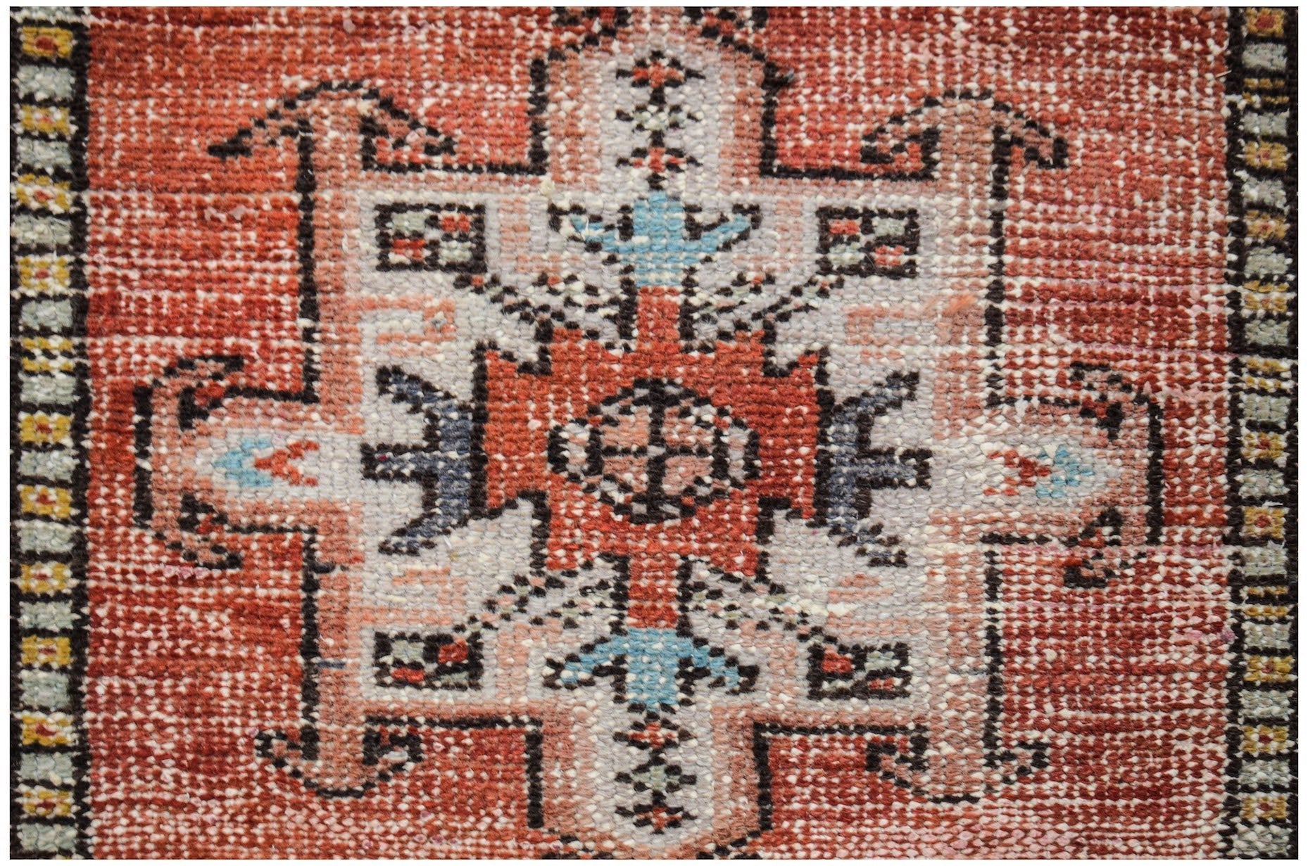 Handmade Vintage Persian Heriz Karaja Hallway Runner | 233 x 63 cm | 7'8" x 2'1" - Najaf Rugs & Textile
