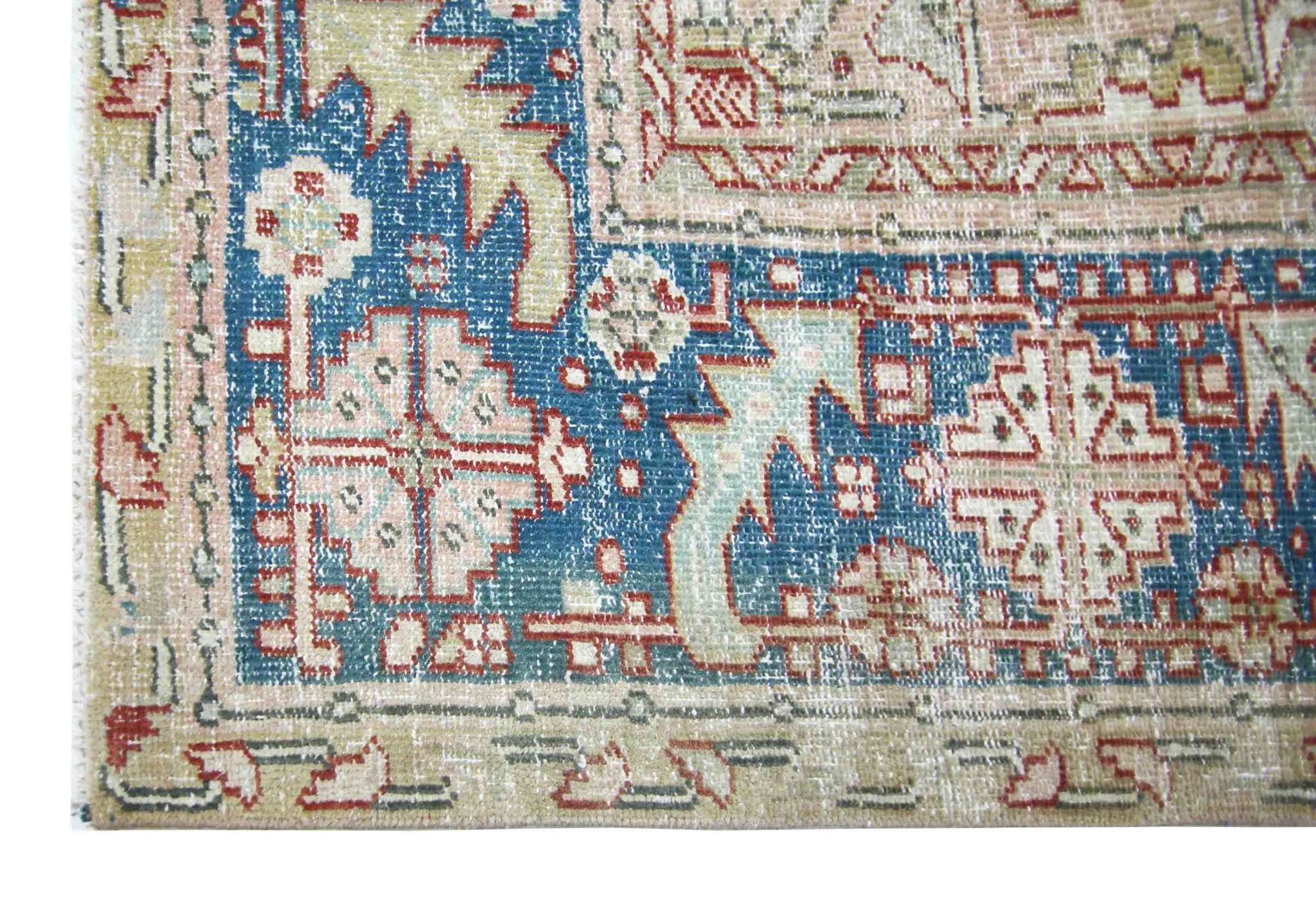 Handmade Vintage Persian Heriz Rug | 379 x 282 cm | 12'5" x 9'5" - Najaf Rugs & Textile