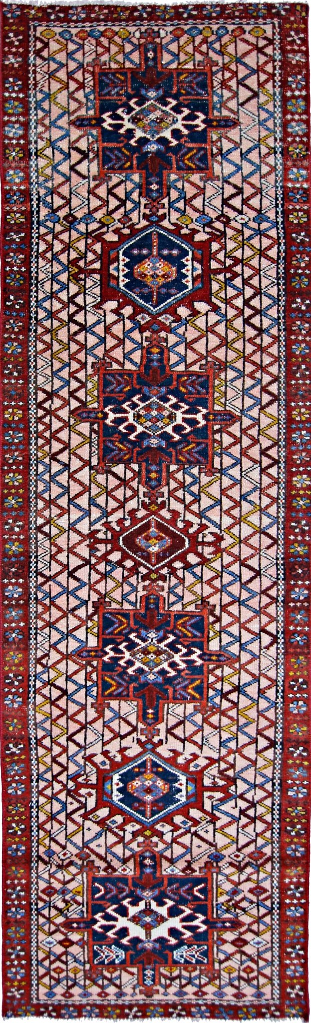 Handmade Vintage Persian Karaja Hallway Runner | 234 x 64 cm | 7'9" x 2'3" - Najaf Rugs & Textile