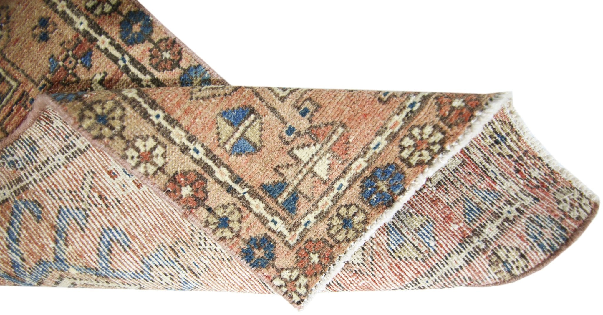 Handmade Vintage Persian Karaja Hallway Runner | 313 x 45 cm | 10'3" x 1'6" - Najaf Rugs & Textile