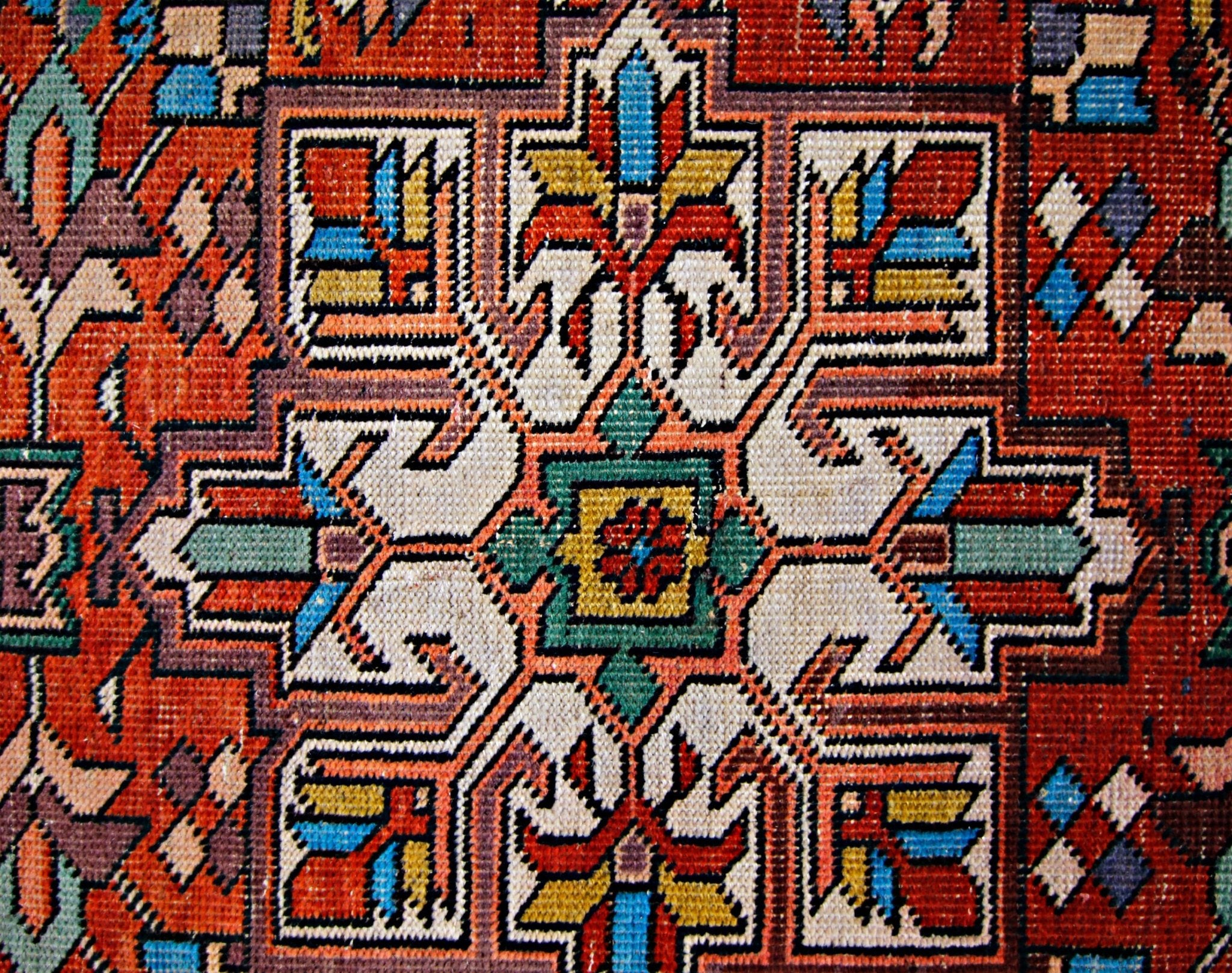 Handmade Vintage Persian Karaja Hallway Runner | 378 x 98 cm | 12'15" x 3'2" - Najaf Rugs & Textile