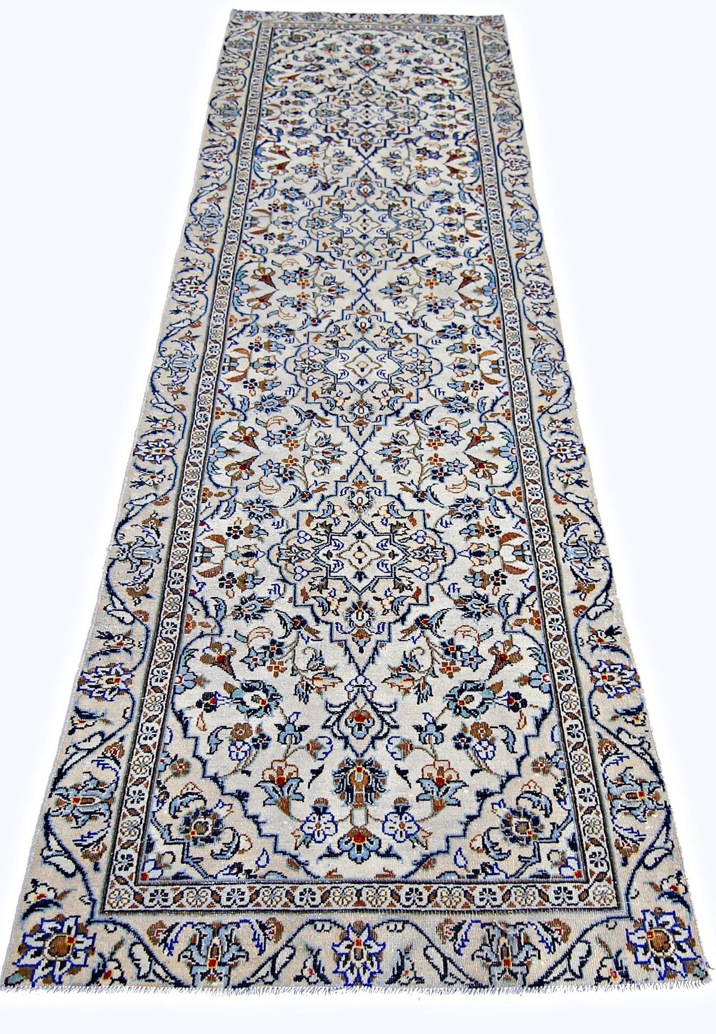 Handmade Vintage Persian Kashan Hallway Runner | 283 x 83 cm | 9'3" x 2'9" - Najaf Rugs & Textile