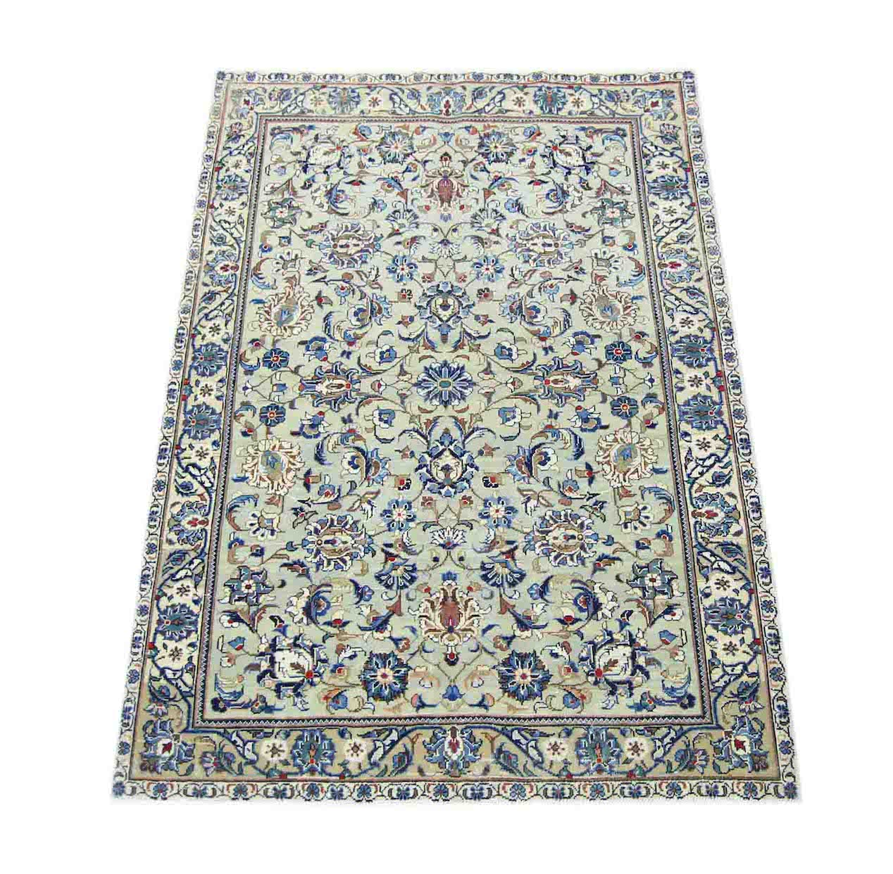 Handmade Vintage Persian Kashan Rug | 148 x 108 cm | 4'10" x 3'6" - Najaf Rugs & Textile