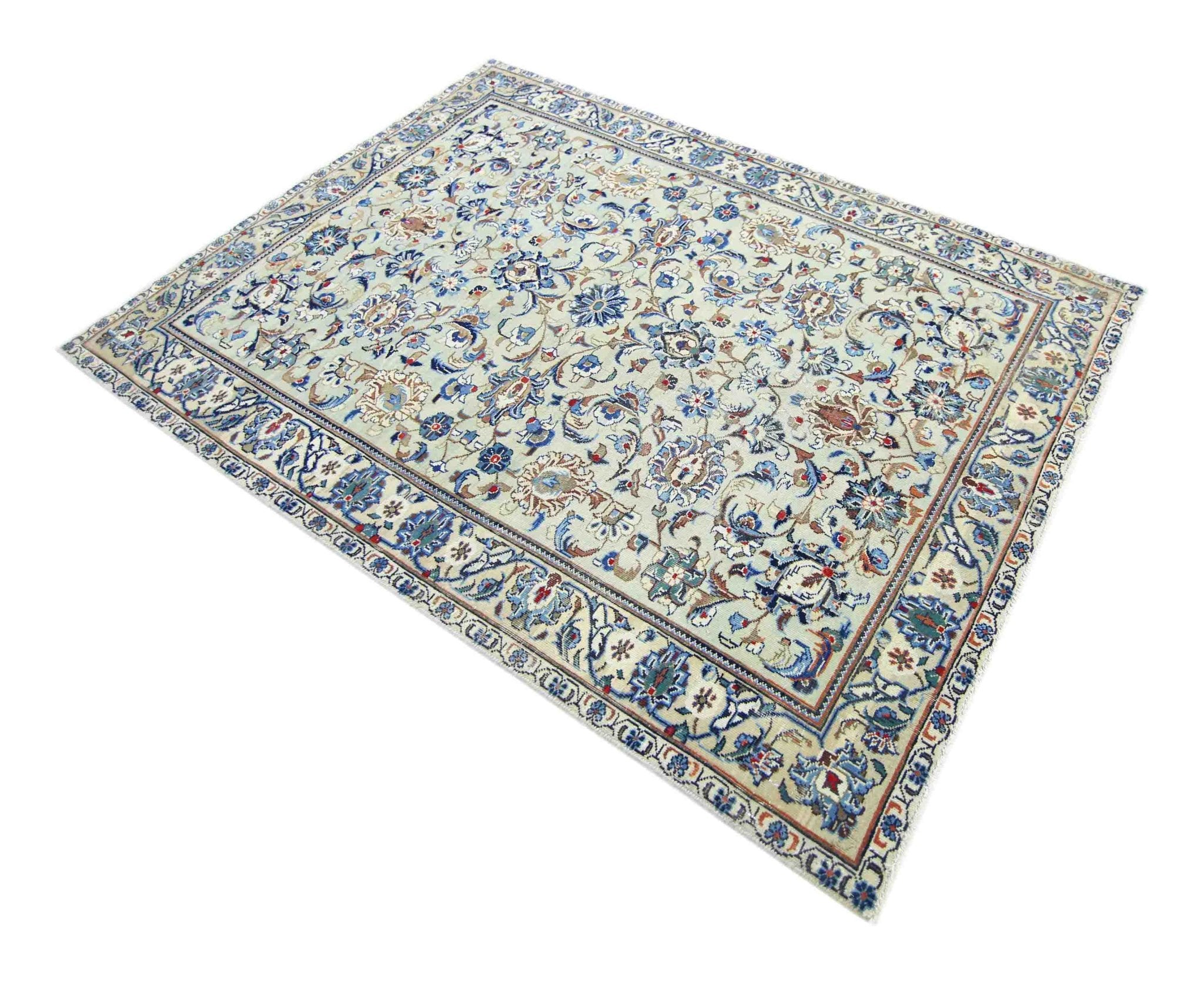 Handmade Vintage Persian Kashan Rug | 148 x 108 cm | 4'10" x 3'6" - Najaf Rugs & Textile