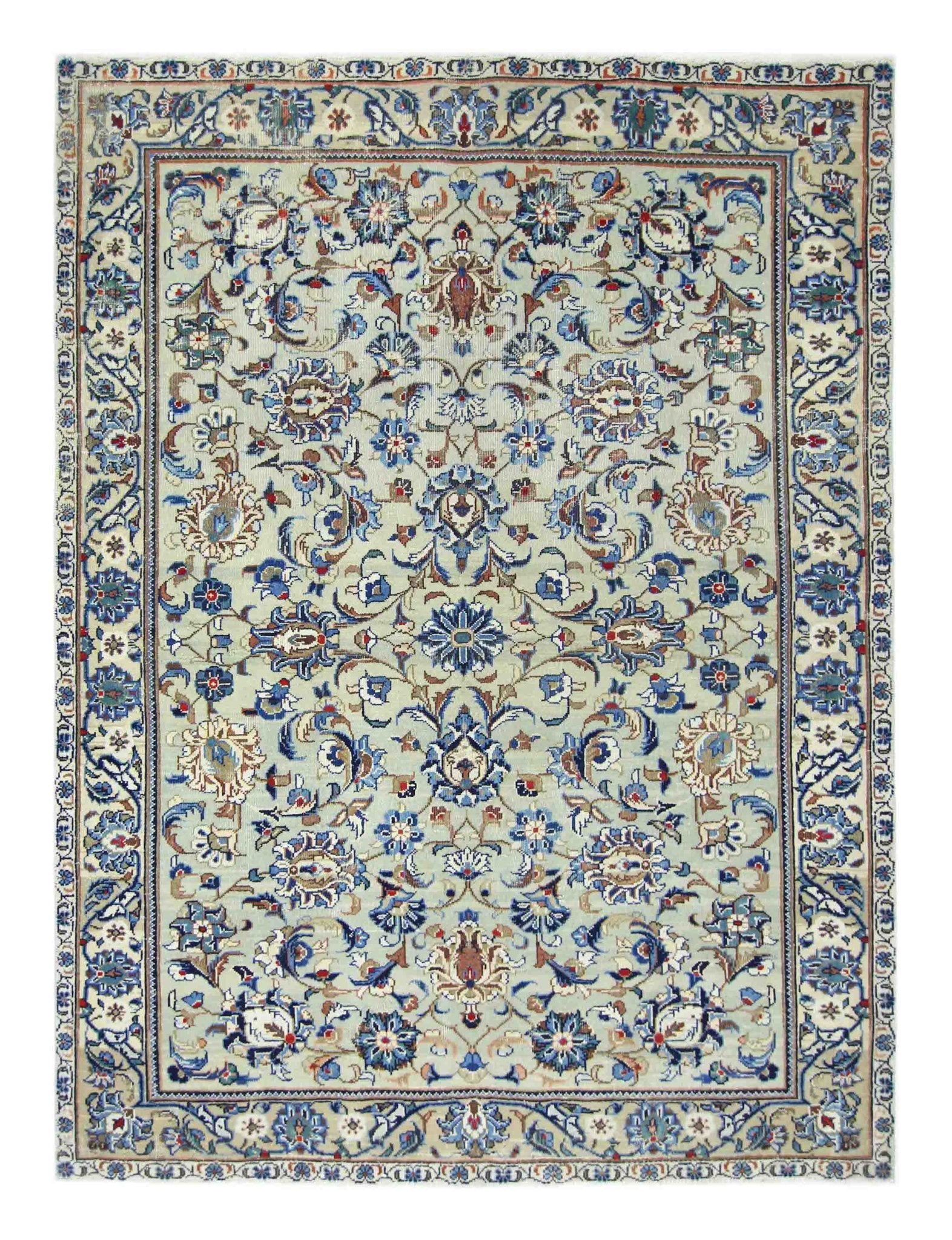 Handmade Vintage Persian Kashan Rug | 148 x 108 cm | 4'10" x 3'6" - Najaf Rugs & Textile