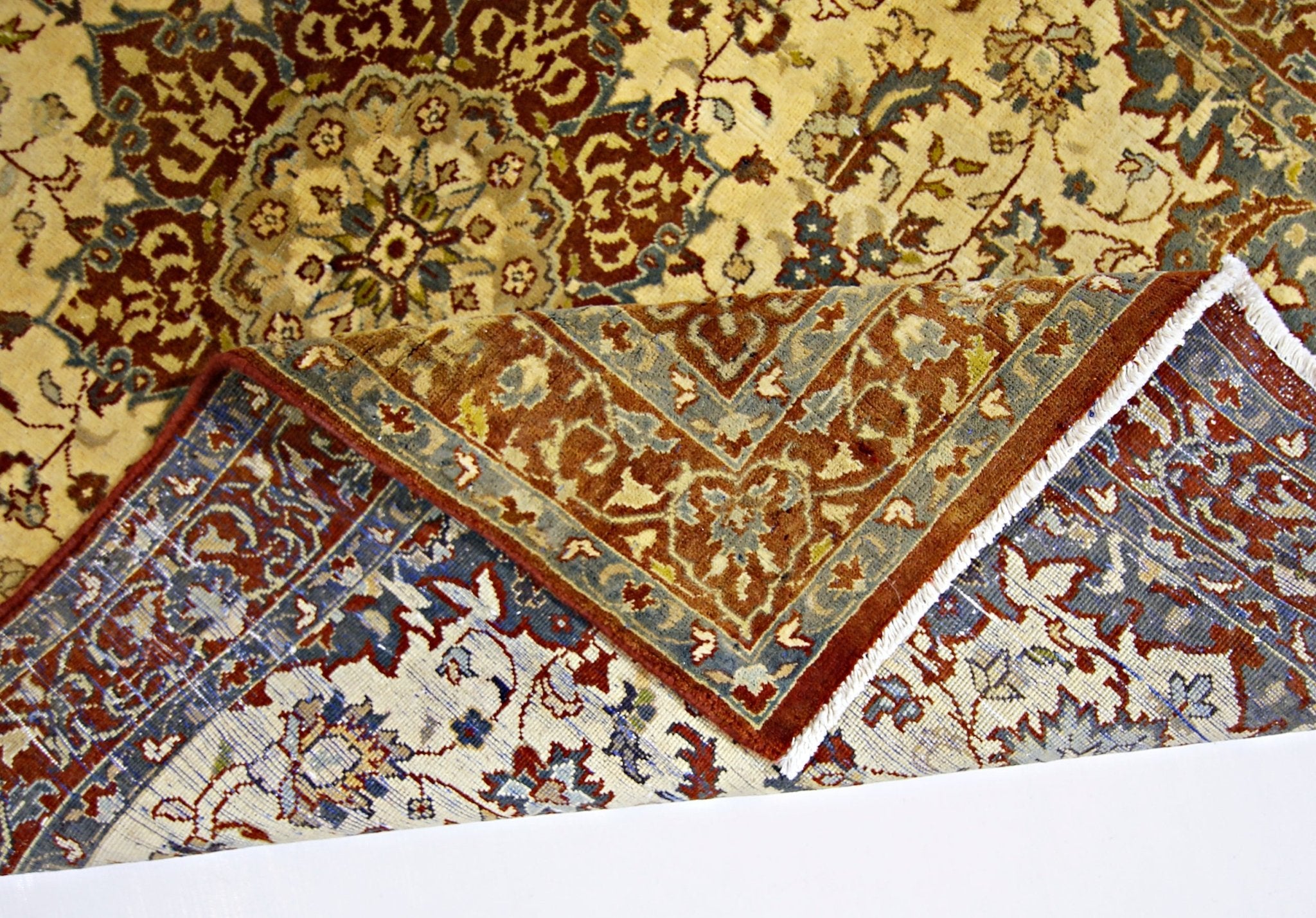 Handmade Vintage Persian Kashan Rug | 155 x 99 cm | 5'1" x 3'3" - Najaf Rugs & Textile