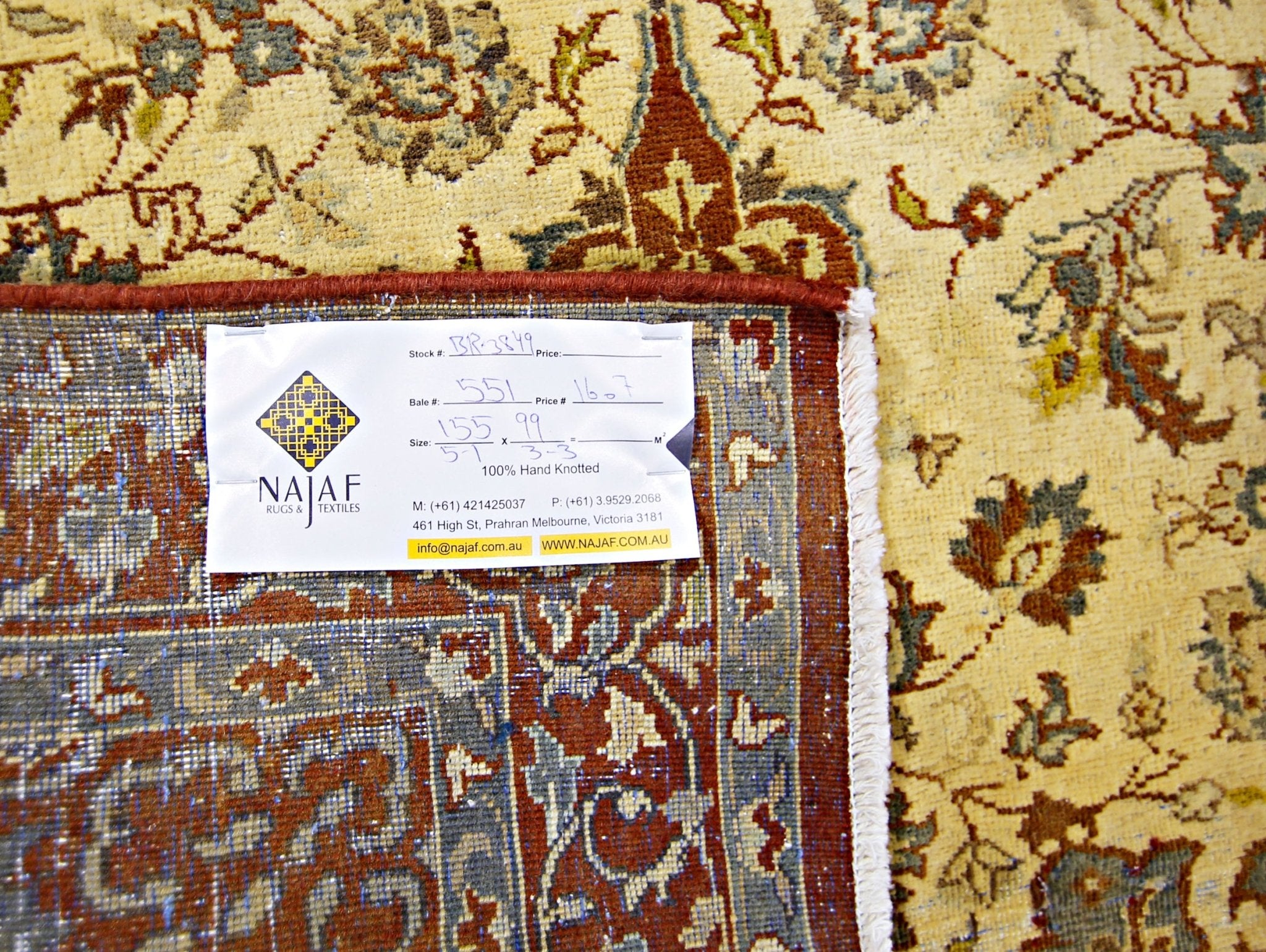 Handmade Vintage Persian Kashan Rug | 155 x 99 cm | 5'1" x 3'3" - Najaf Rugs & Textile