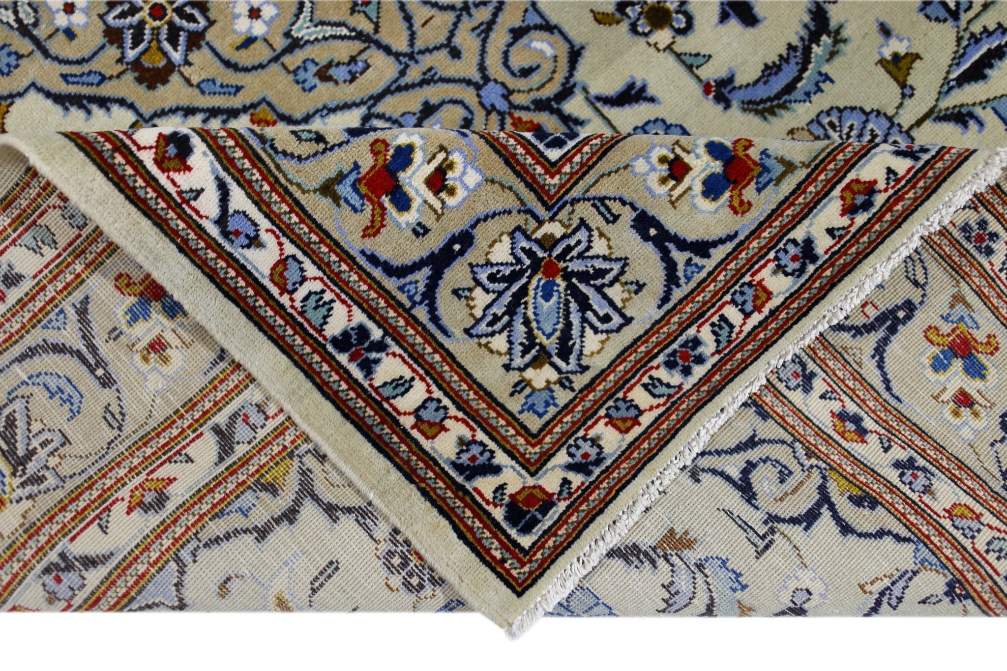 Handmade Vintage Persian Kashan Rug | 214 x 134 cm | 7' x 4'5" - Najaf Rugs & Textile