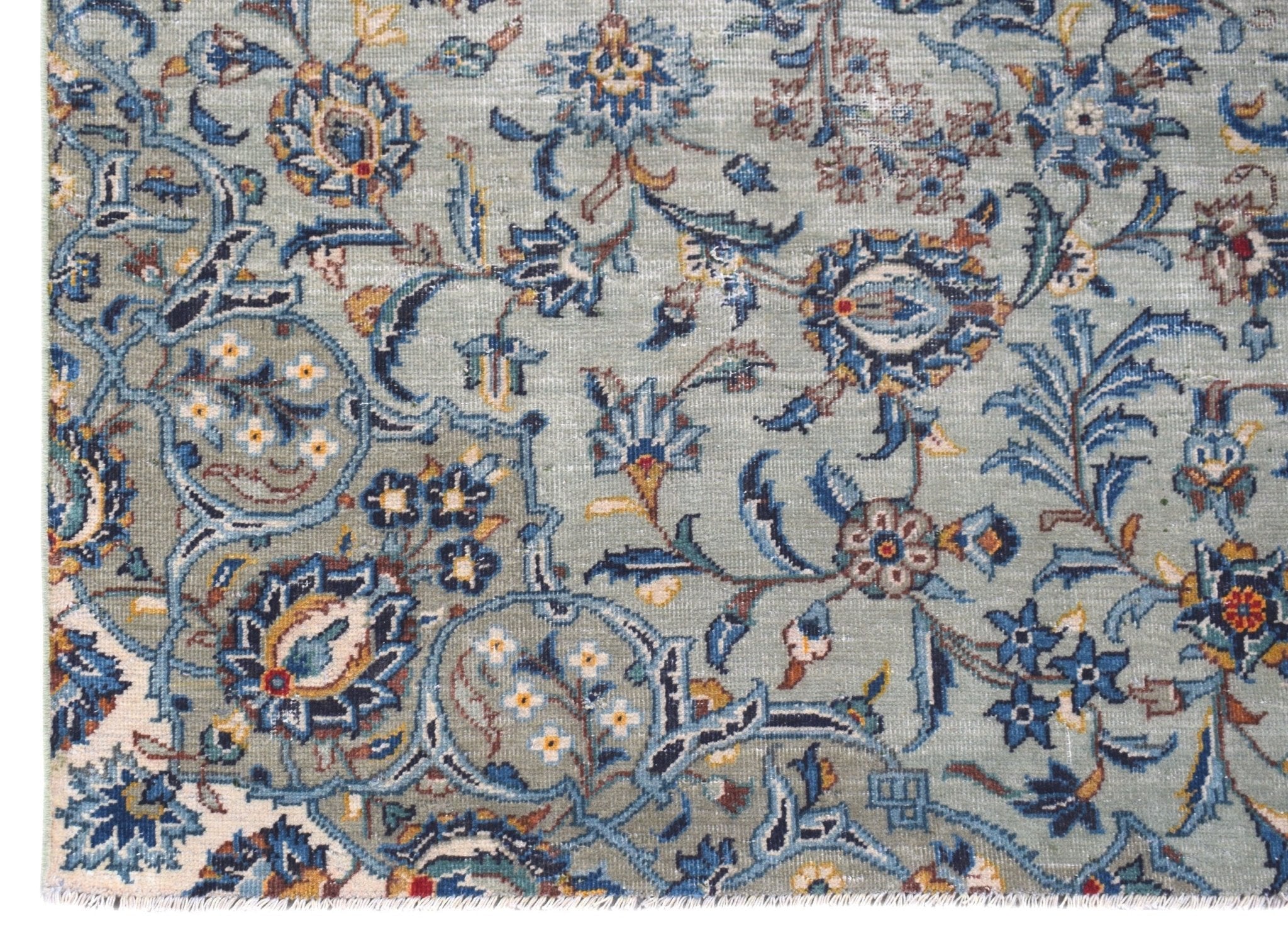 Handmade Vintage Persian Kashan Rug | 293 x 189 cm | 9'7" x 6'7" - Najaf Rugs & Textile