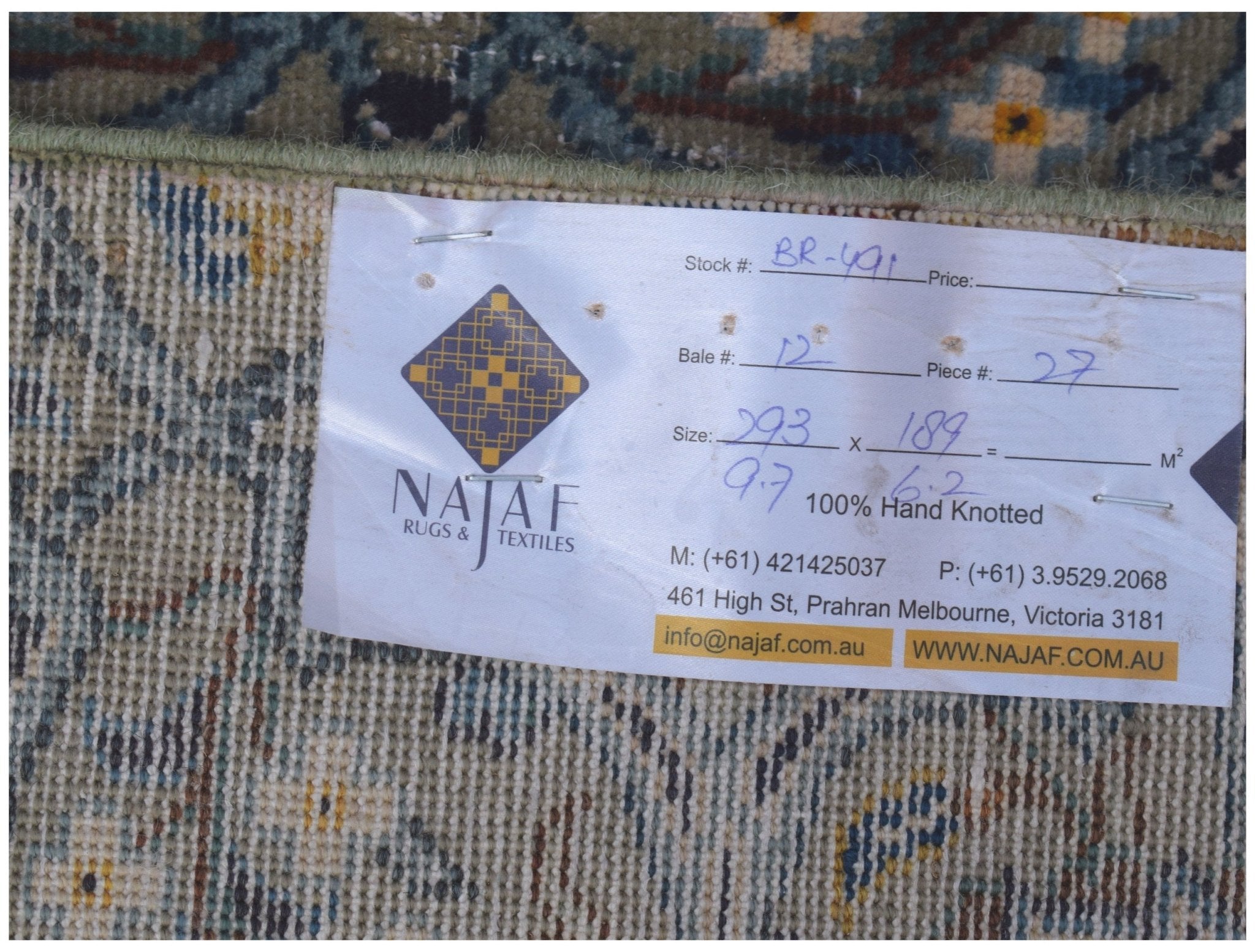 Handmade Vintage Persian Kashan Rug | 293 x 189 cm | 9'7" x 6'7" - Najaf Rugs & Textile