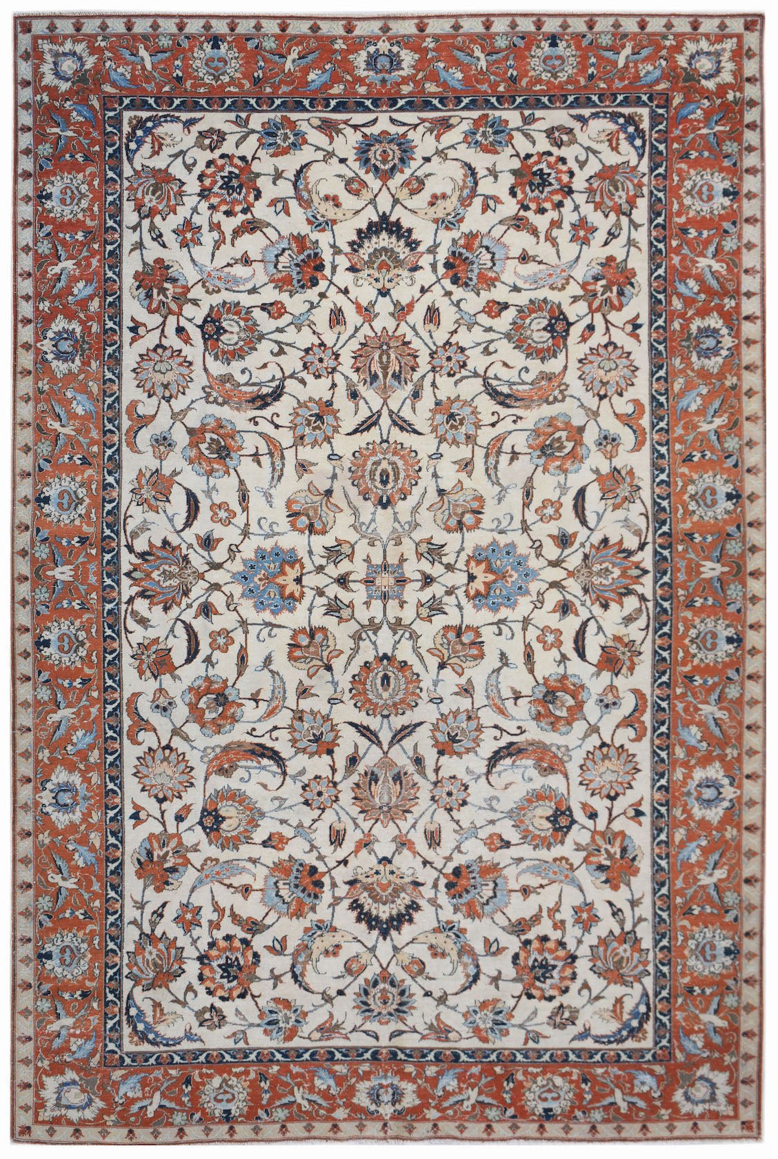 Handmade Vintage Persian Kashan Rug | 325 x 213 cm | 10'8" x 8' - Najaf Rugs & Textile