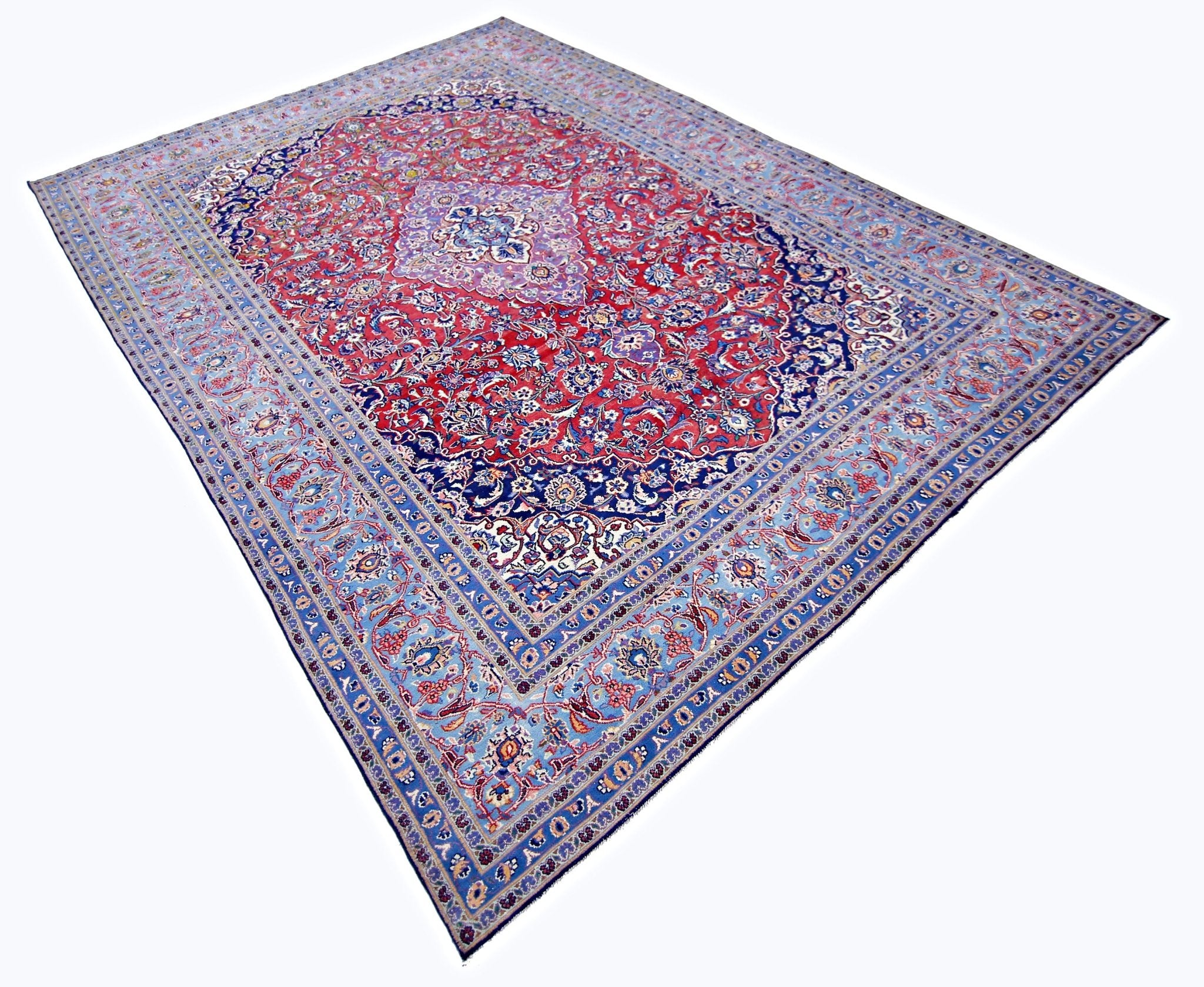 Handmade Vintage Persian Kashan Rug | 333 x 233 cm | 10'11" x 7'8" - Najaf Rugs & Textile
