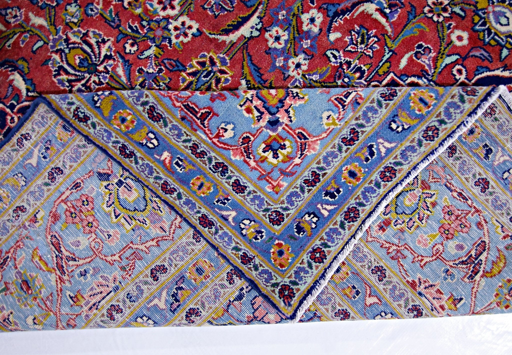 Handmade Vintage Persian Kashan Rug | 333 x 233 cm | 10'11" x 7'8" - Najaf Rugs & Textile