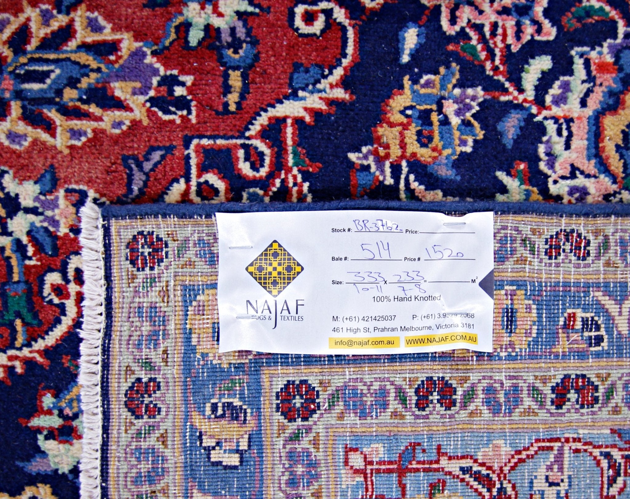 Handmade Vintage Persian Kashan Rug | 333 x 233 cm | 10'11" x 7'8" - Najaf Rugs & Textile
