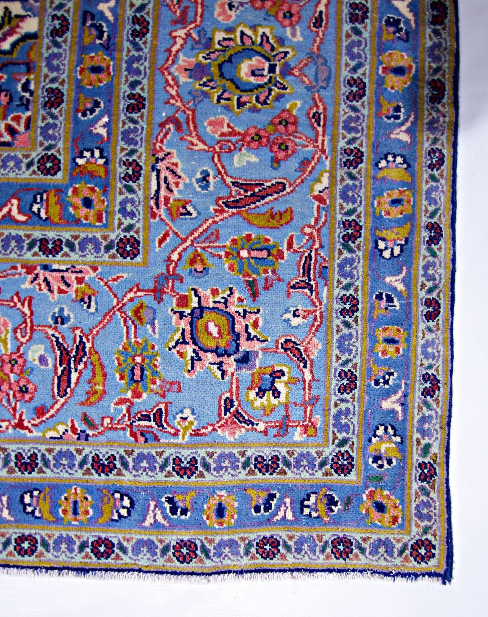 Handmade Vintage Persian Kashan Rug | 333 x 233 cm | 10'11" x 7'8" - Najaf Rugs & Textile