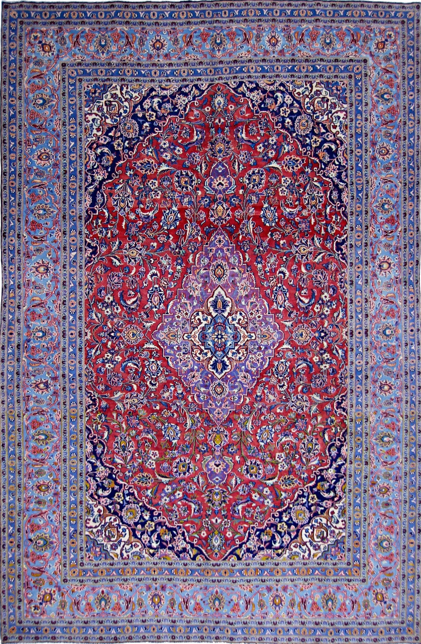 Handmade Vintage Persian Kashan Rug | 333 x 233 cm | 10'11" x 7'8" - Najaf Rugs & Textile