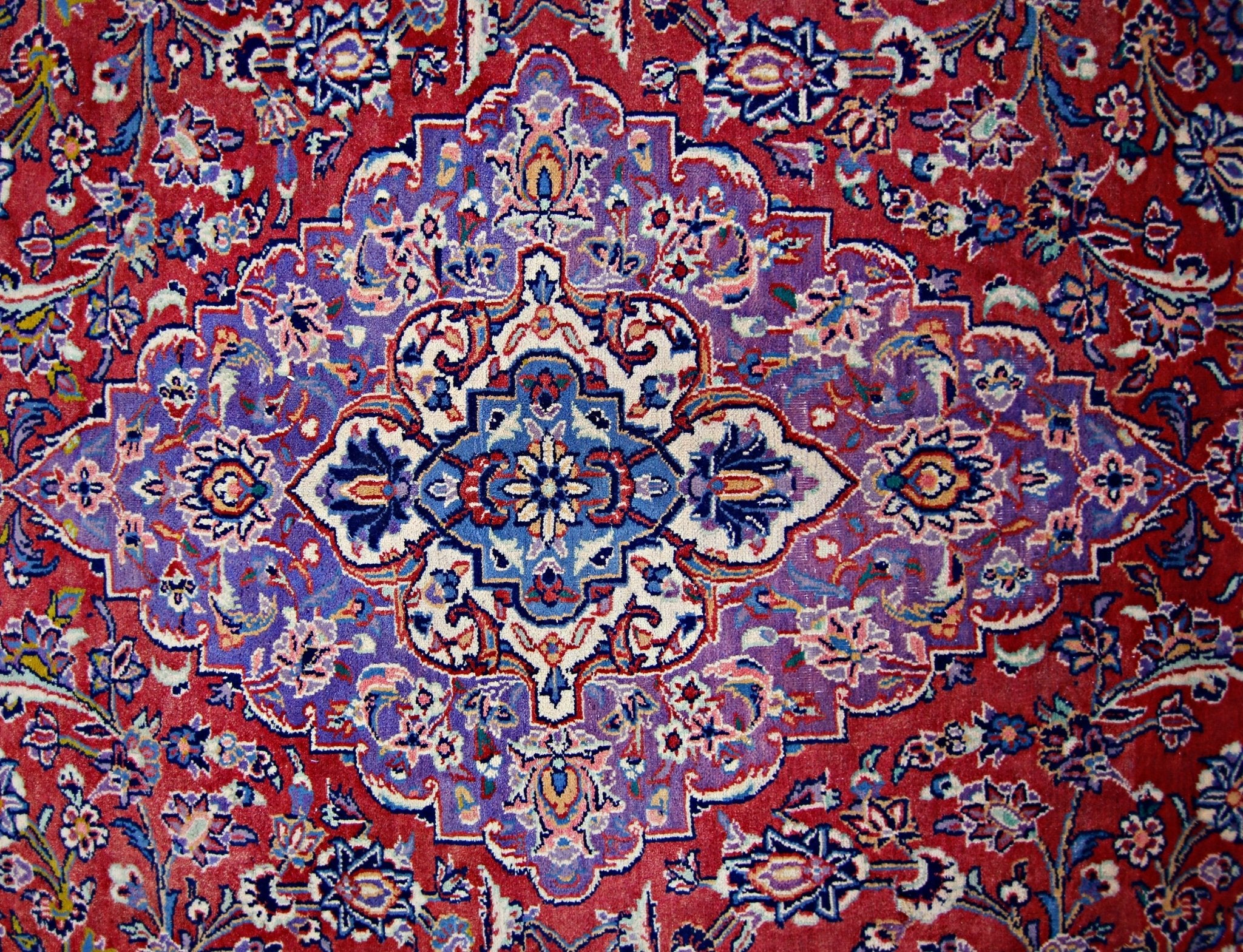 Handmade Vintage Persian Kashan Rug | 333 x 233 cm | 10'11" x 7'8" - Najaf Rugs & Textile