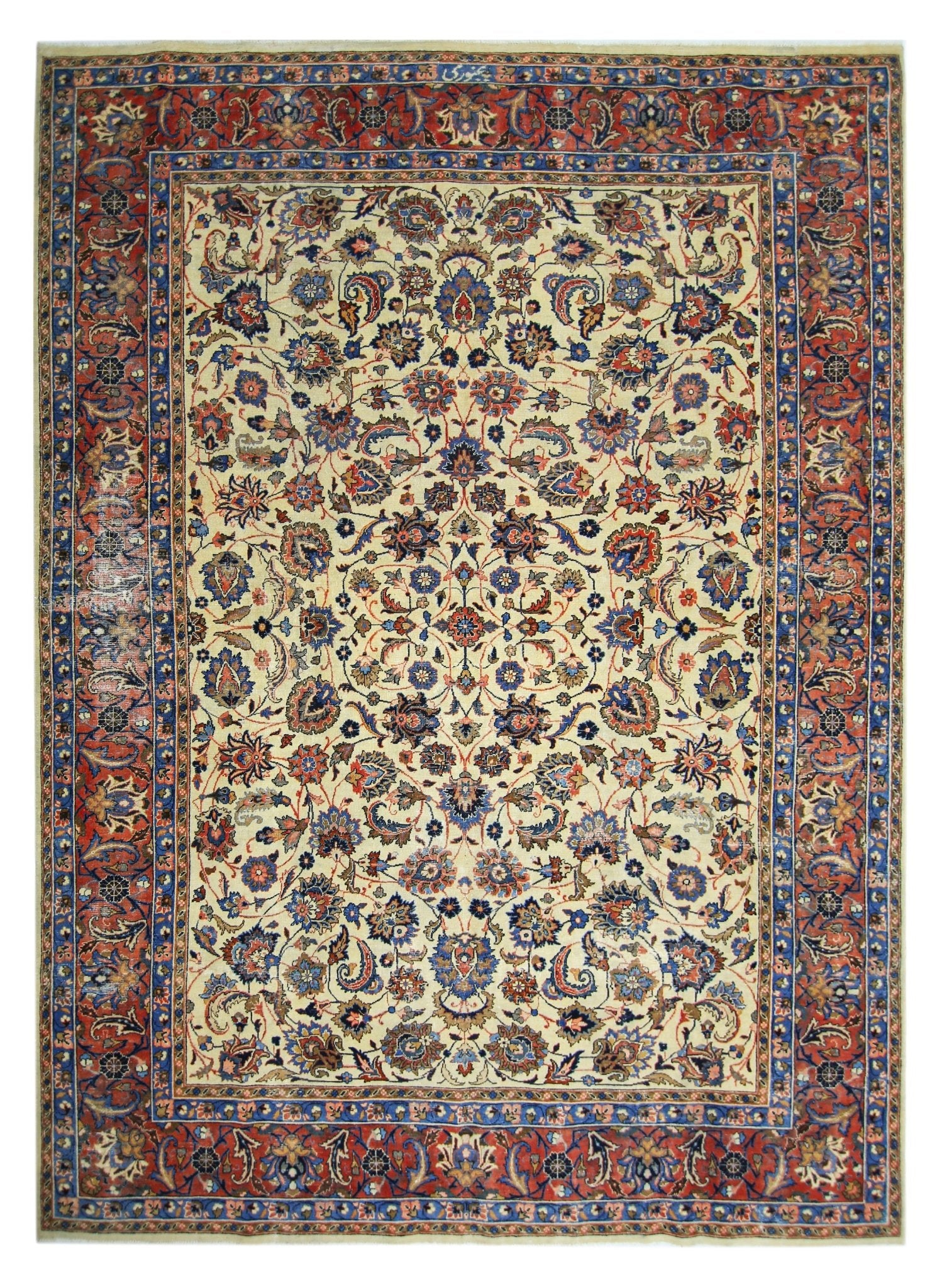 Handmade Vintage Persian Kashan Rug | 346 x 245 cm | 11'4" x 8' - Najaf Rugs & Textile