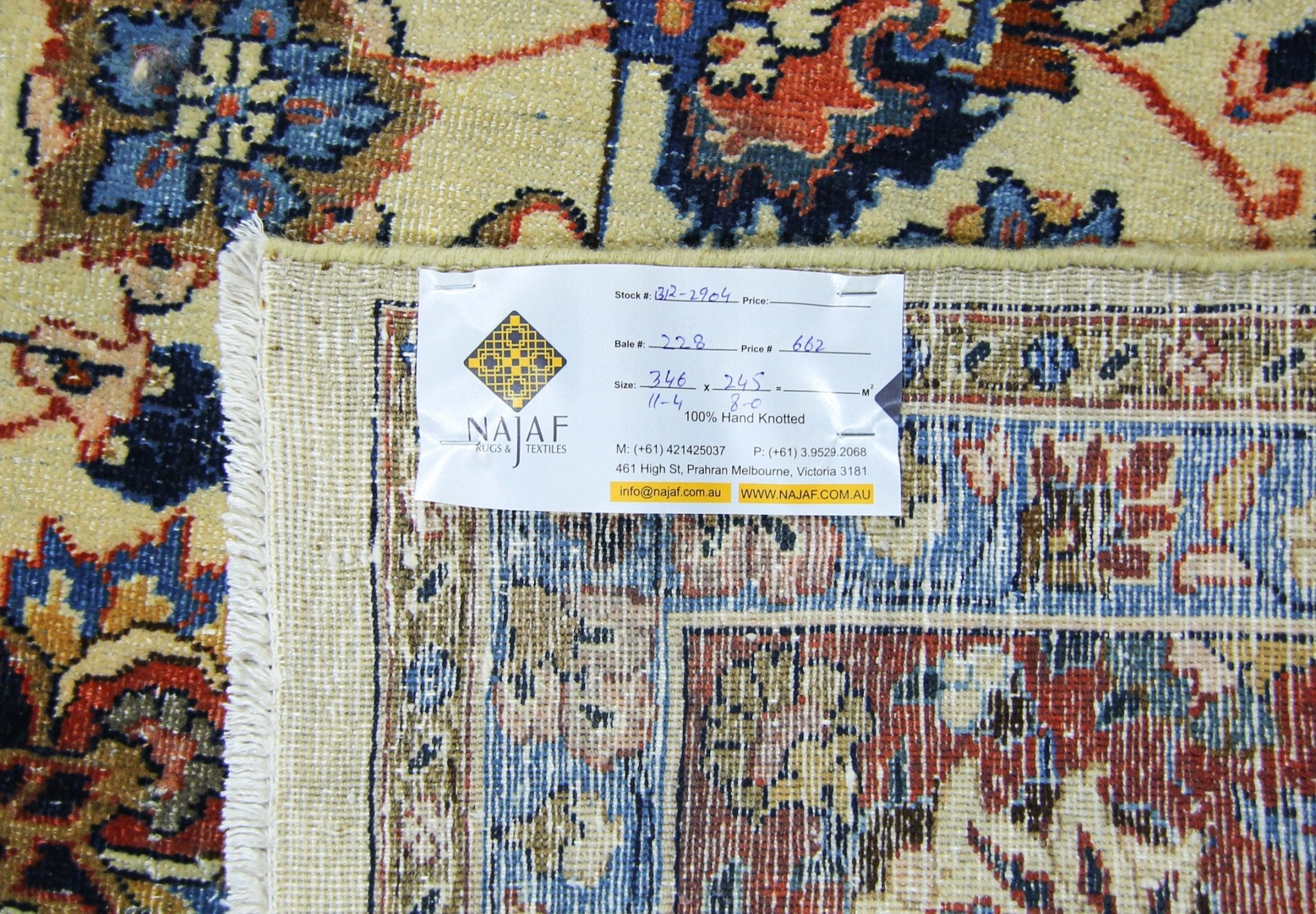 Handmade Vintage Persian Kashan Rug | 346 x 245 cm | 11'4" x 8' - Najaf Rugs & Textile