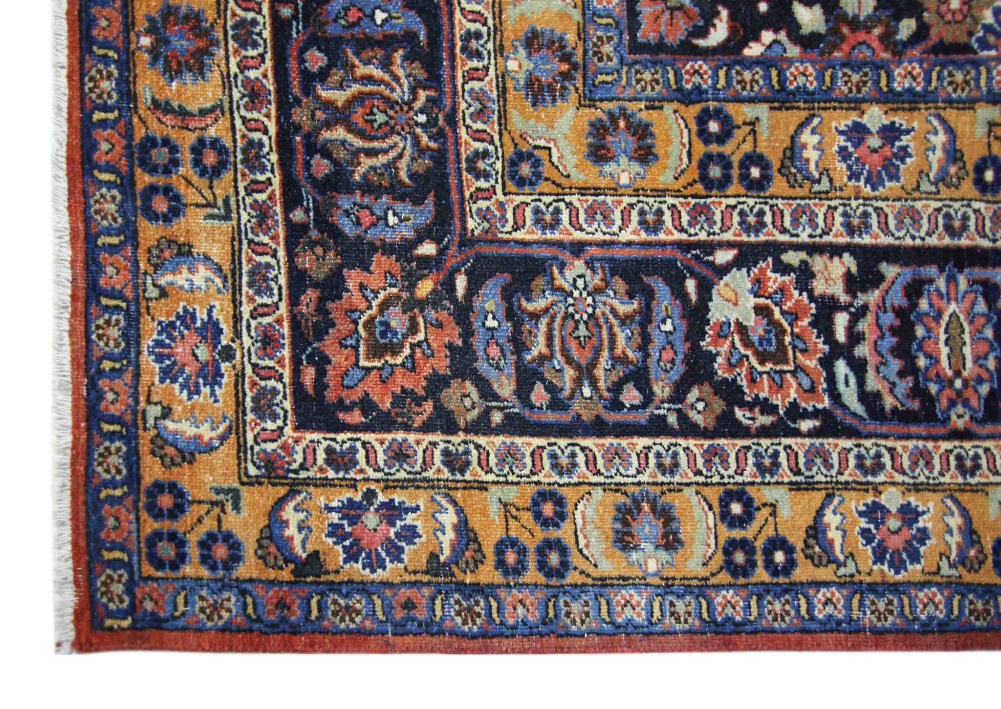 Handmade Vintage Persian Kashan Rug | 359 x 255 cm | 11'9" x 8'4" - Najaf Rugs & Textile