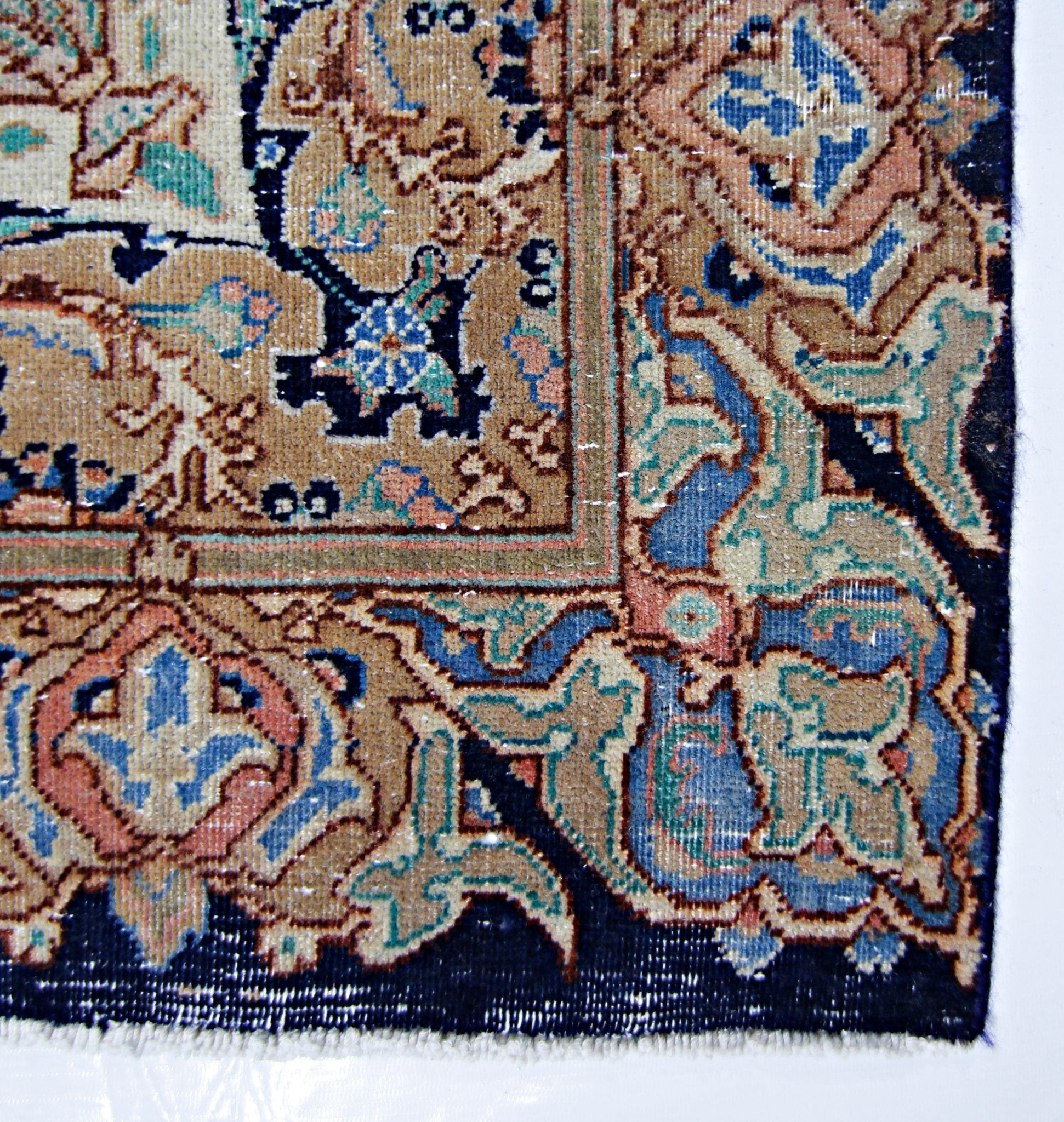 Handmade Vintage Persian Kashmar Rug | 360 x 301 cm | 11'10" x 9'10" - Najaf Rugs & Textile