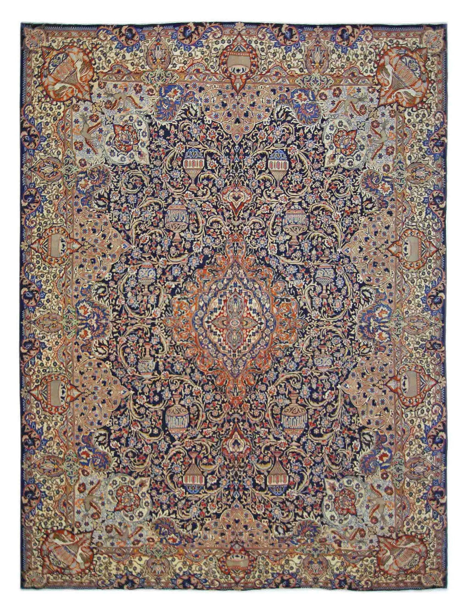 Handmade Vintage Persian Kashmar Rug | 387 x 305 cm | 12'8" x 10' - Najaf Rugs & Textile