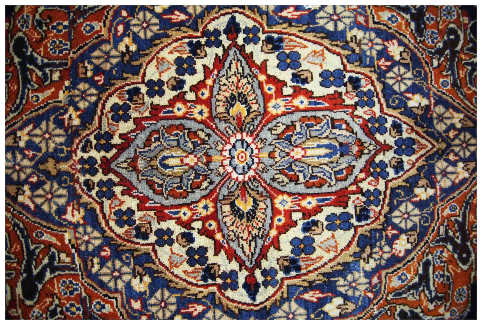 Handmade Vintage Persian Kashmar Rug | 387 x 305 cm | 12'8" x 10' - Najaf Rugs & Textile